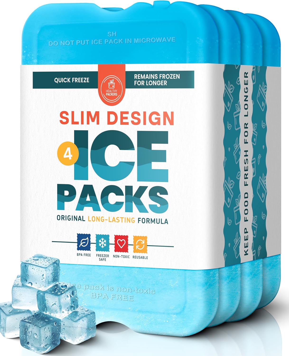 Healthy Packers Ice Packs for Lunch Boxes & Coolers - Freezer Packs - Original C...
