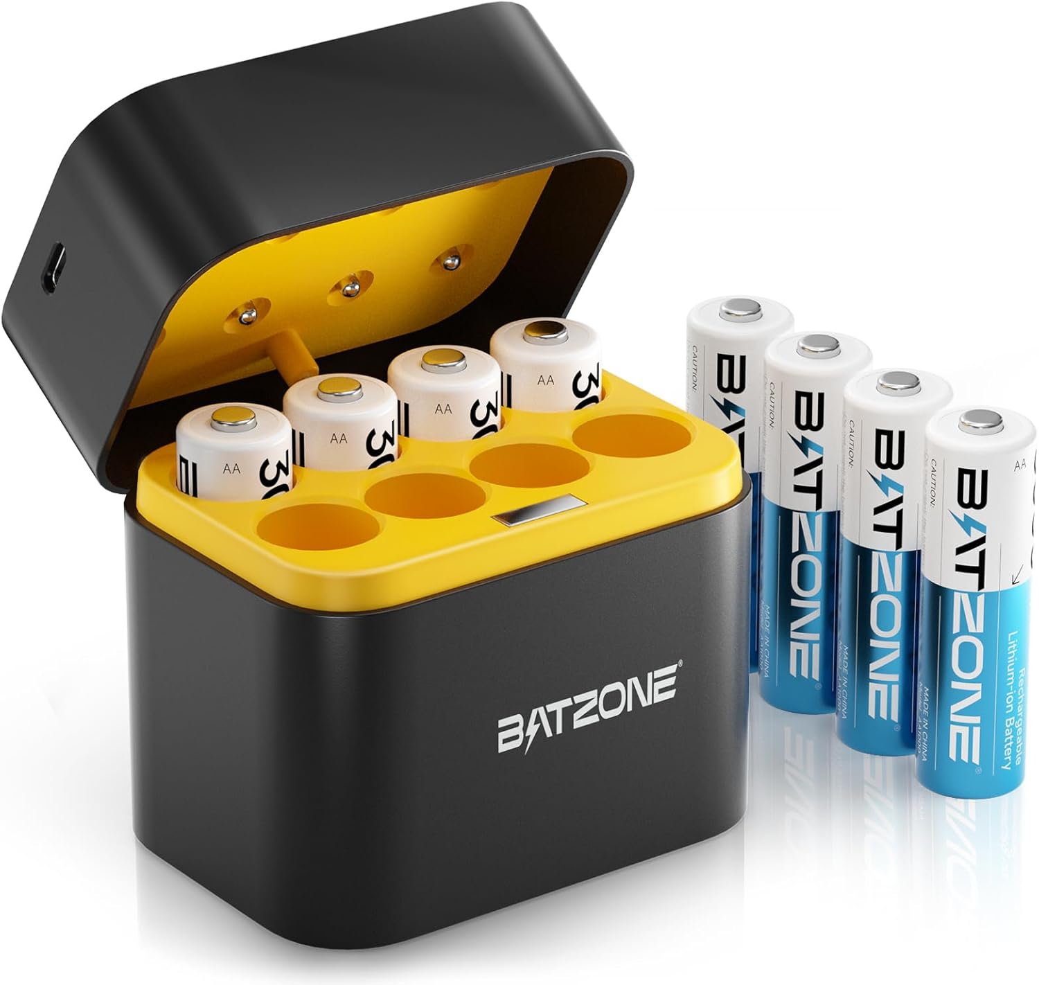 Rechargeable aa Batteries Lithium 8 Pack with Fast Charger,1.5V 3000mWh High Cap...