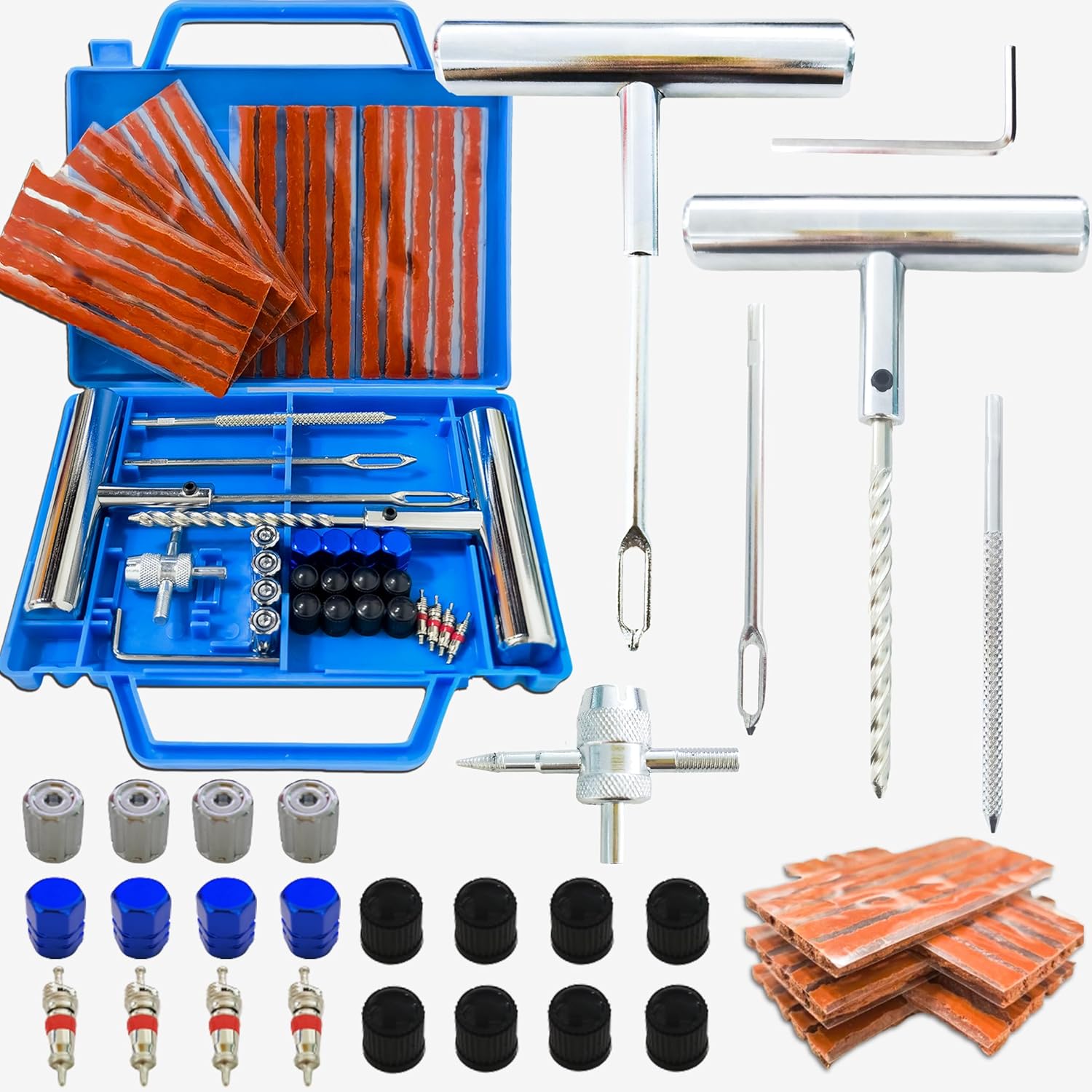 52pcs tyre Repair kit, Heavy Duty car tyre Puncture Repair kit, tubeless tyre Re...