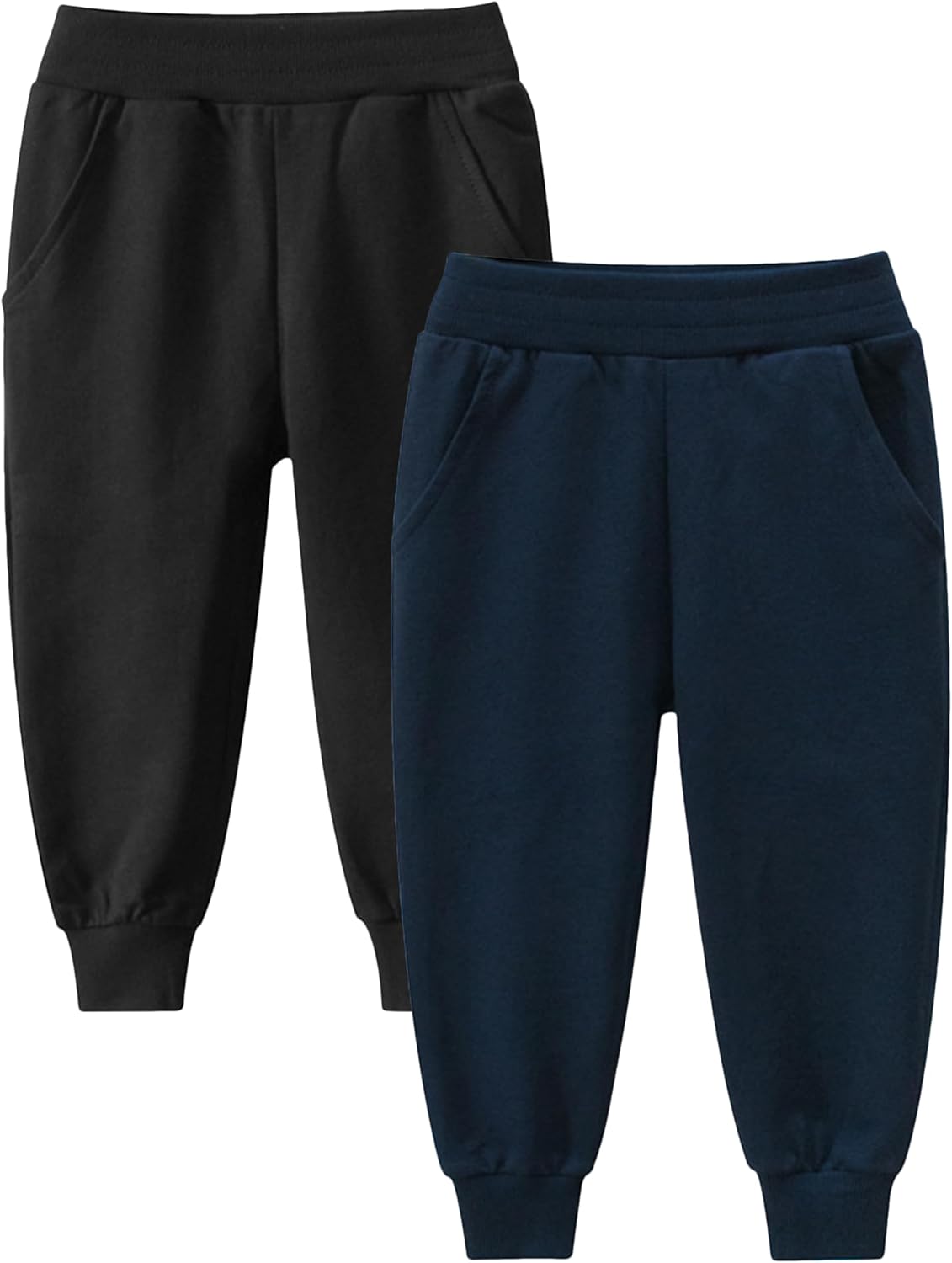 GFQLONG Toddler Boys 2 Pack Cotton Active Jogger Sweatpants,Kids Casual Athletic...
