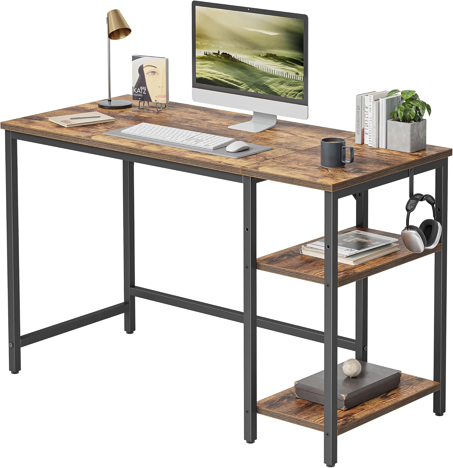 CubiCubi Computer Home Office Desk, 120 cm Small Desk Study Writing Table with S...