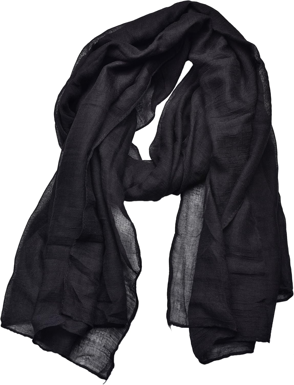 woogwin Women's Cotton Scarves Lady Light Soft Fashion Solid Scarf Wrap Shawl Bl...