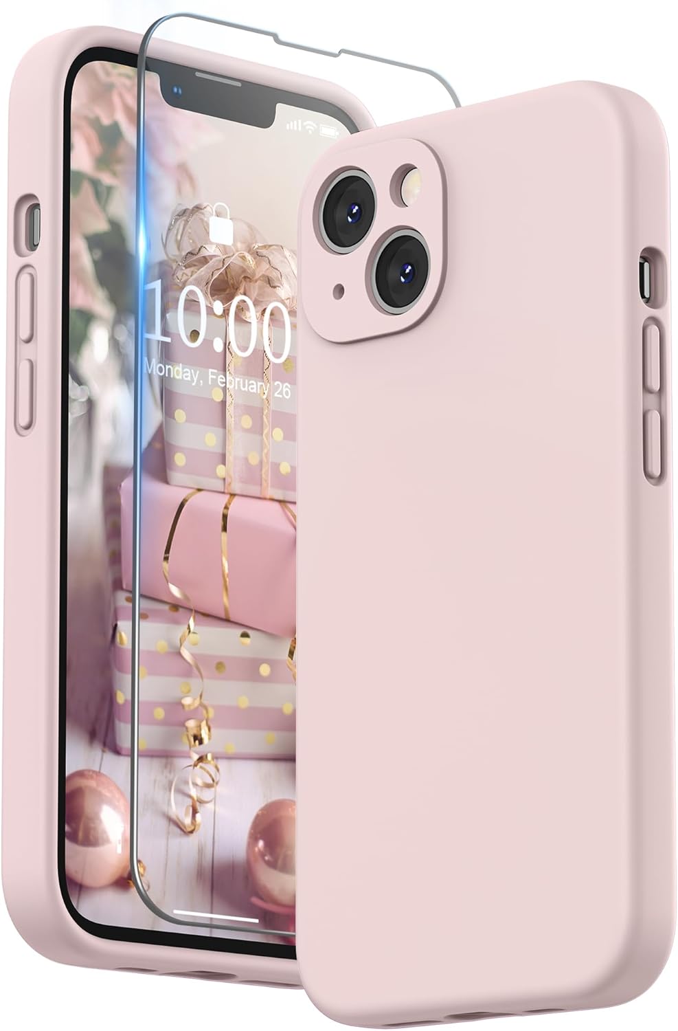 SURPHY Compatible with iPhone 13 Case with Screen Protector, Liquid Silicone Pro...