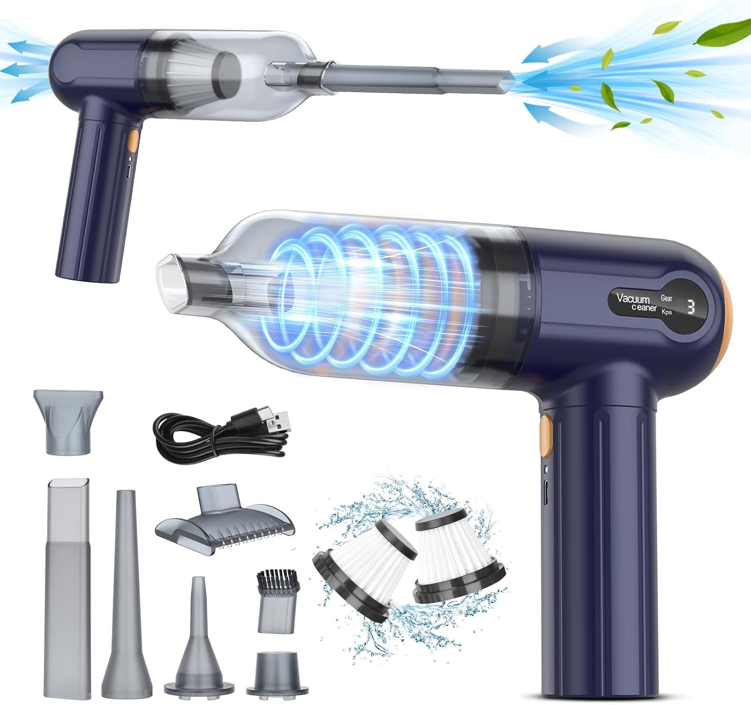 Handheld Car Vacuum Cleaner, 15000Pa Powerful Vacuum Cleaner Cordless, 3 in 1 Li...