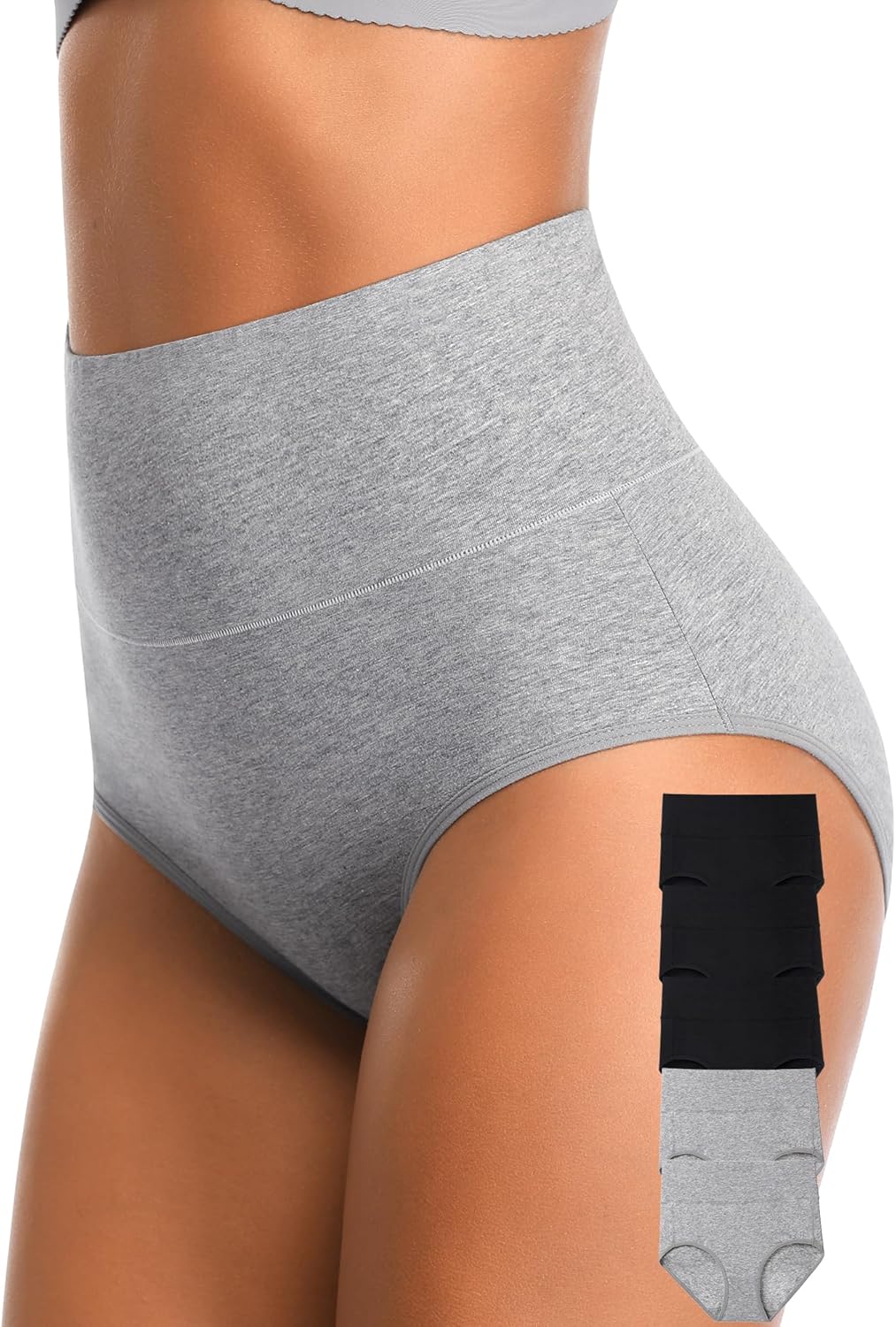 CULAYII Tummy Control Underwear Womens High Waisted Cotton Panties Breathable Fu...