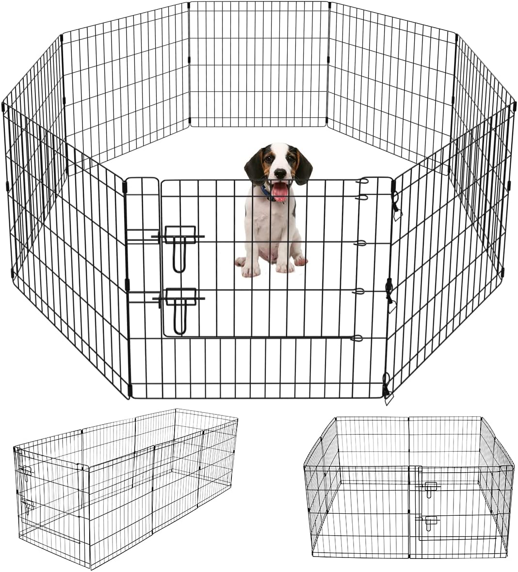 Artmeer Pet Playpen Puppy Playpen Kennels Dog Fence Exercise Pen Gate Fence Fold...