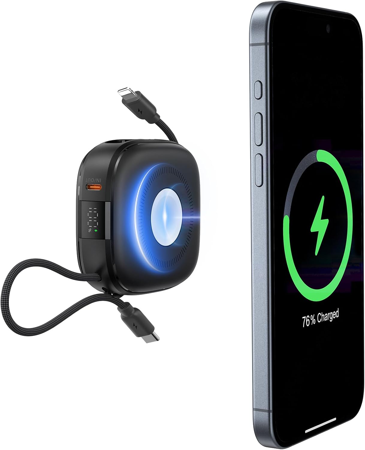 Charmast Magnetic Portable Charger, 10000mAh Magnetic Power Bank Fast Charging,...