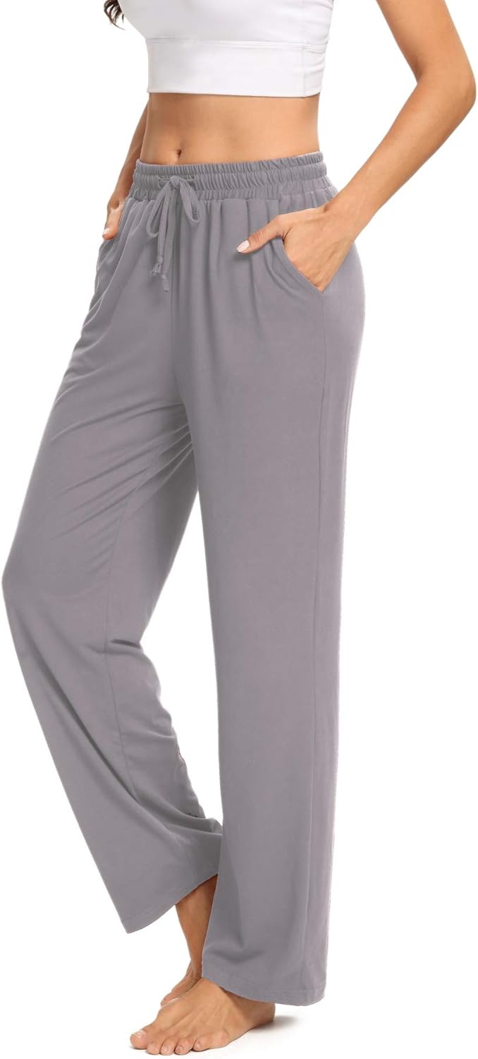 ARRIVE GUIDE Womens Yoga Sweatpants Comfy Lounge Pants with Pockets Wide Leg Loo...