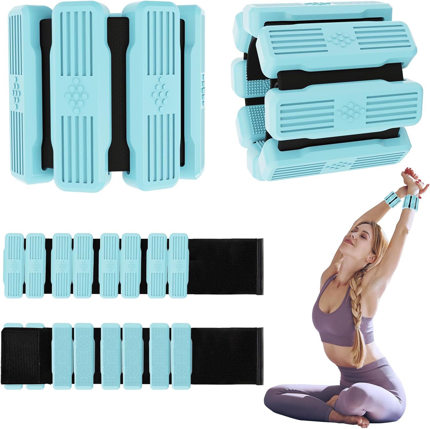 Pilates Wrist & Ankle Weights for Women, Wearable Wrist Weights& Leg Weights Set...