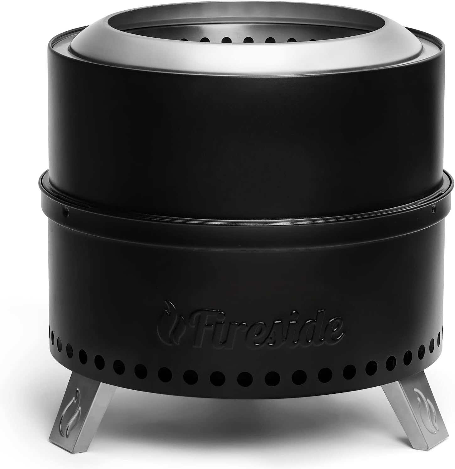 TURBRO 19 Inch Smokeless Fire Pit for Outdoor Wood Burning, Portable Stainless S...