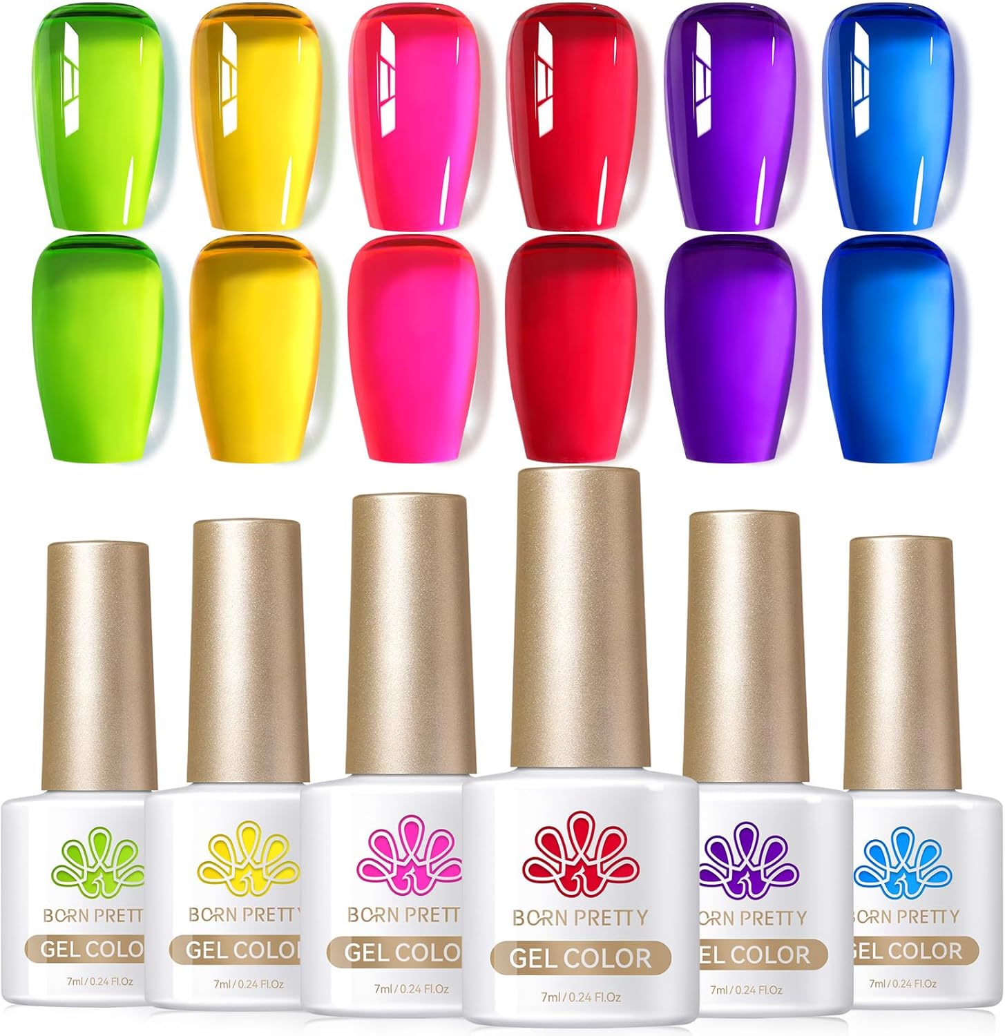 BORN PRETTY Neon Gel Nail Polish Jelly Gel Polish Crystal Transparent Spring Sum...