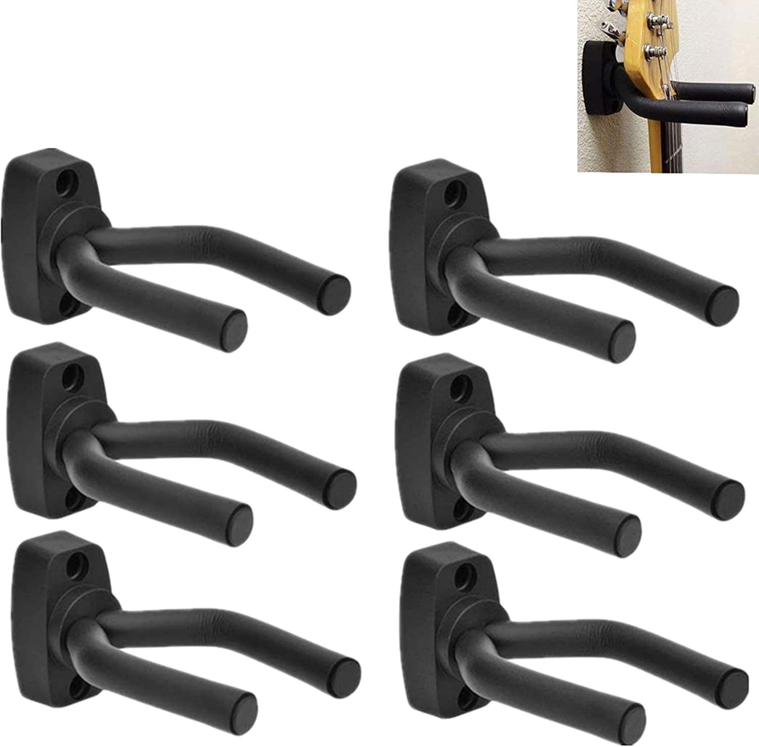 CAIHONG Guitar Wall Mount 6 Pack, Guitar Wall Hangers Hook Bracket Holder Stand...