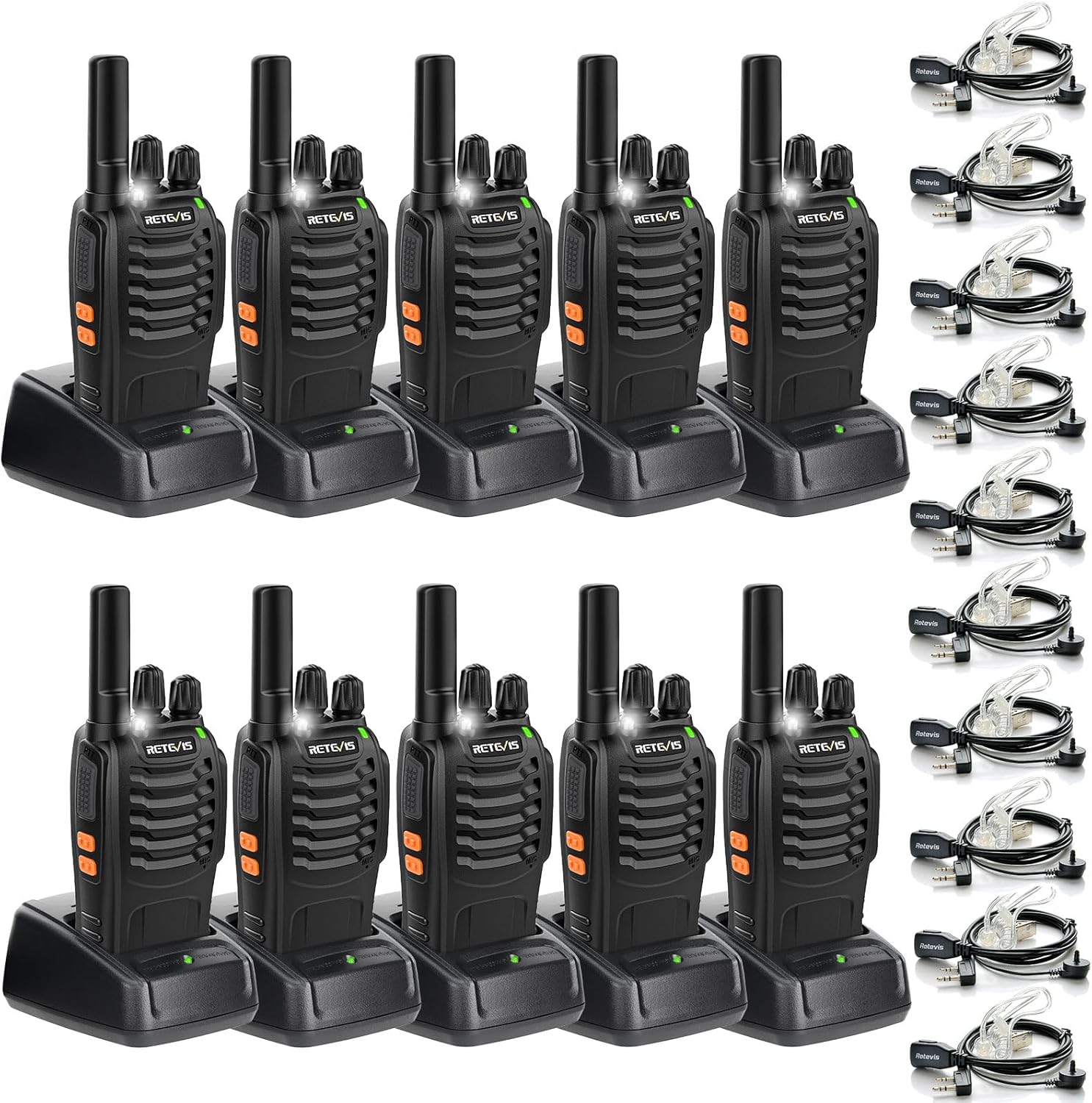 Retevis H-777 2 Way Radios,Walkie Talkies with Earpiece,Rechargeable Long Range...
