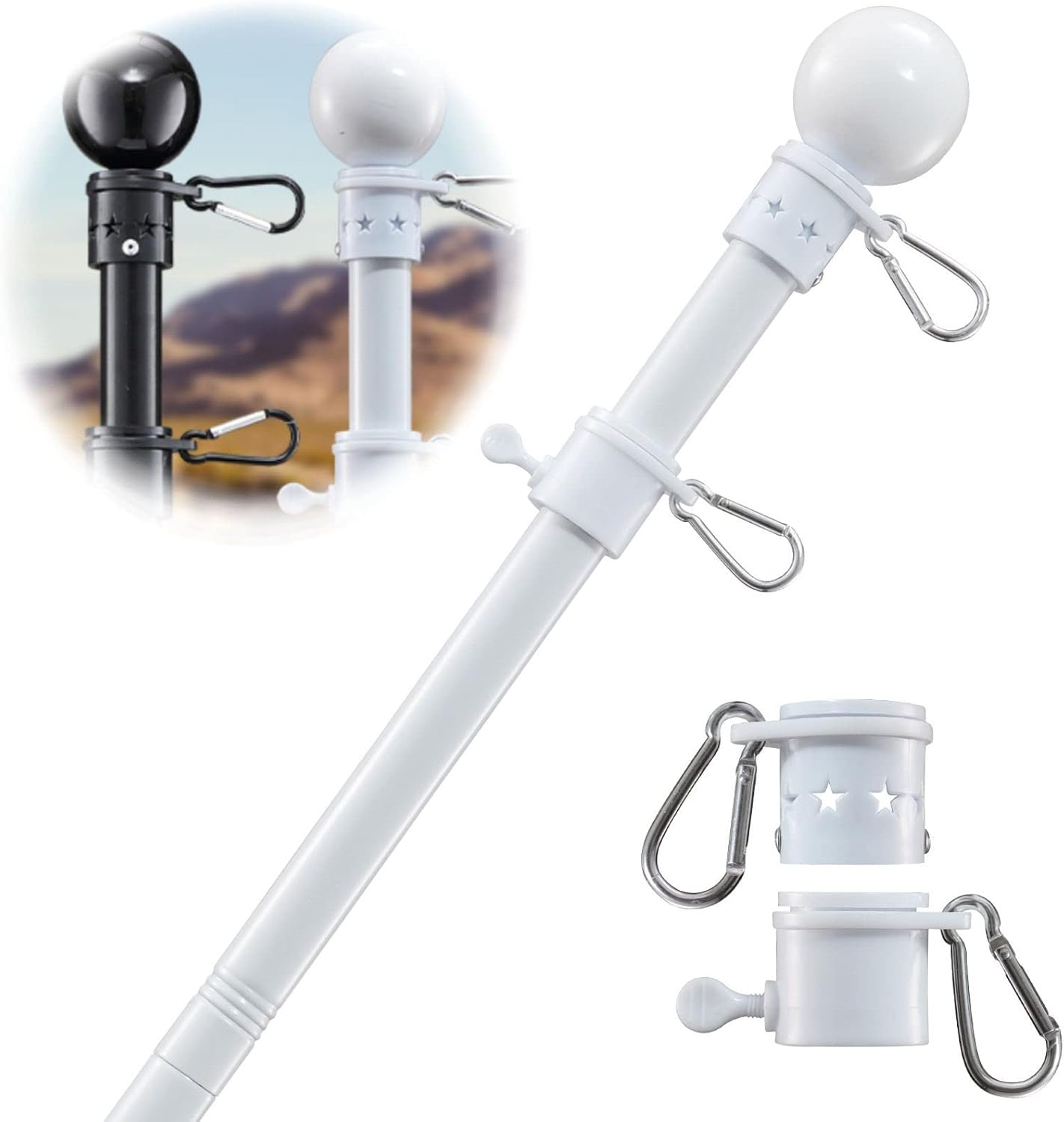 Flag Pole Holder for Outside House - 5ft Heavy Duty Stainless Steel House Flag P...