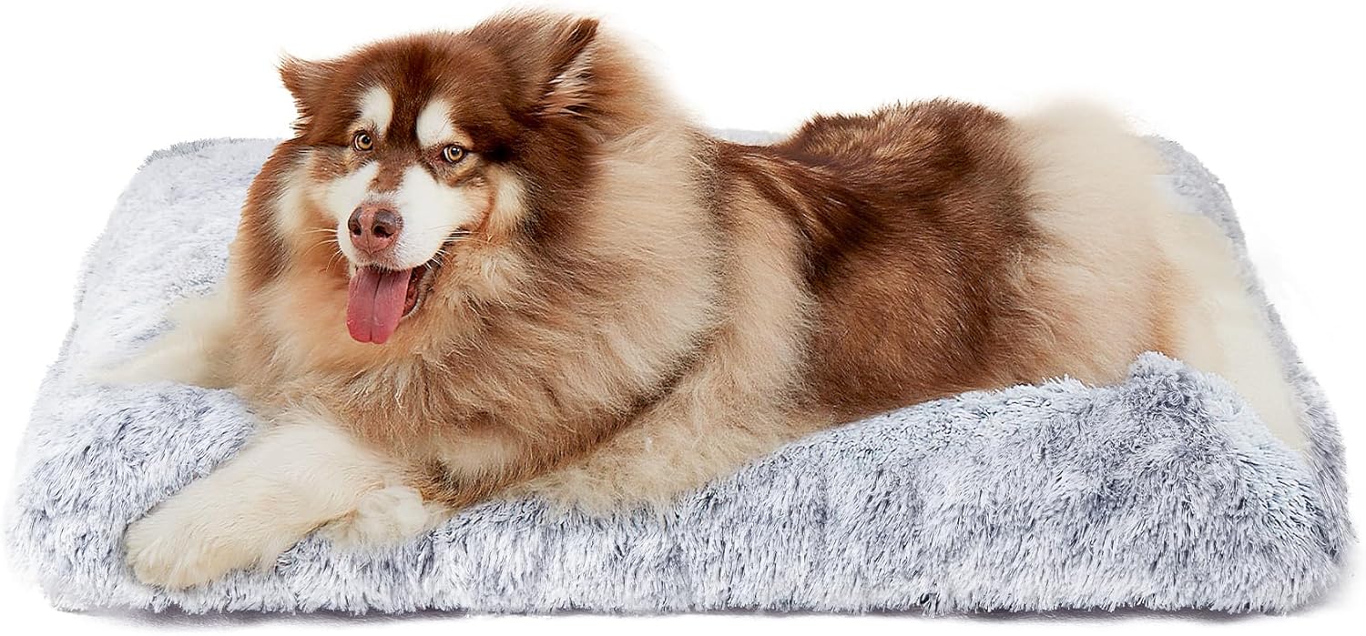 EHEYCIGA Fluffy XXL Dog Crate Pad, Plush Faux Fur Bed for Extra Large Dogs, Calm...