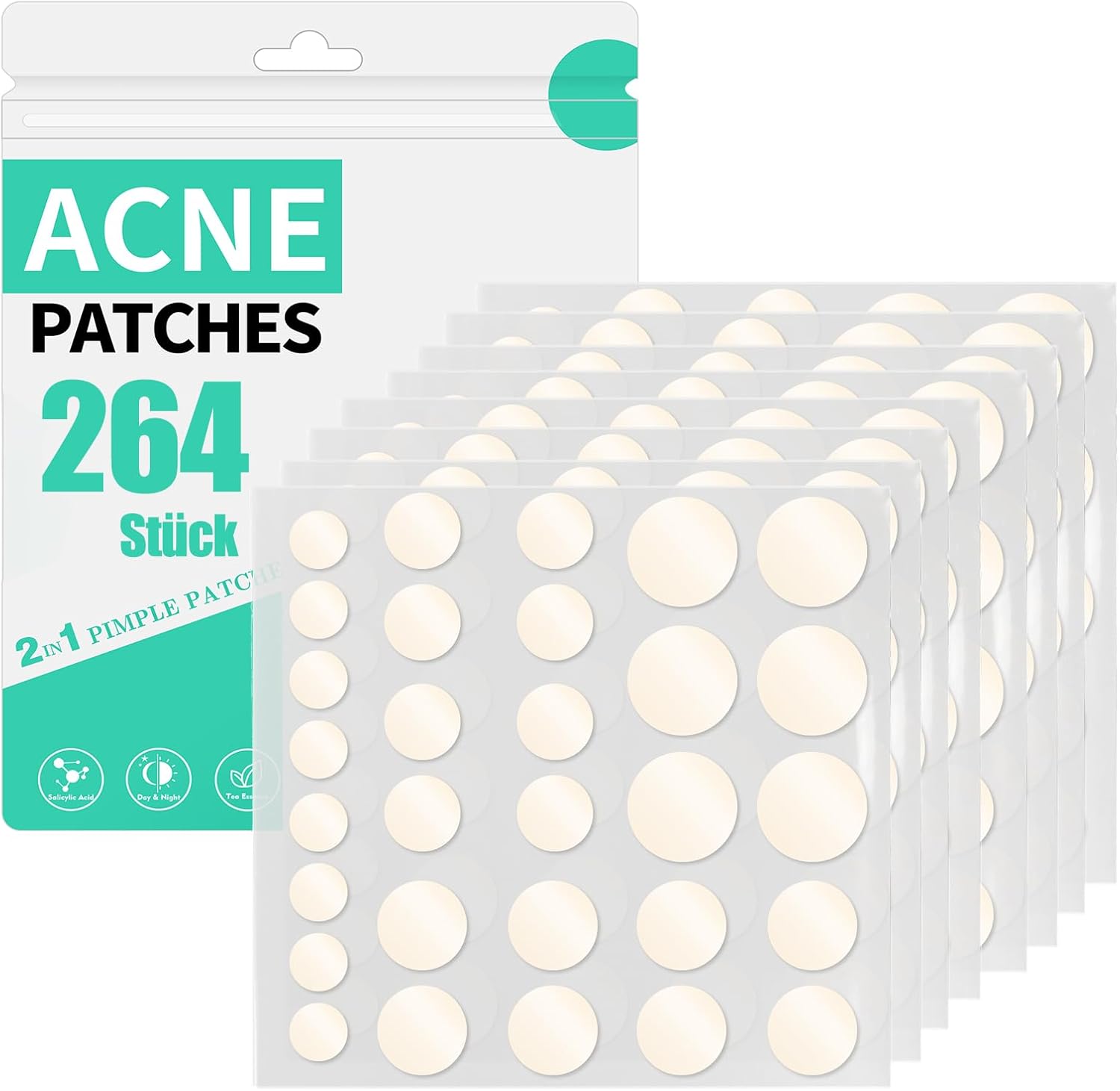 264 PCS Pimple Patches Spot Patches Acne Treatment Absorbing Cover Invisible Ble...