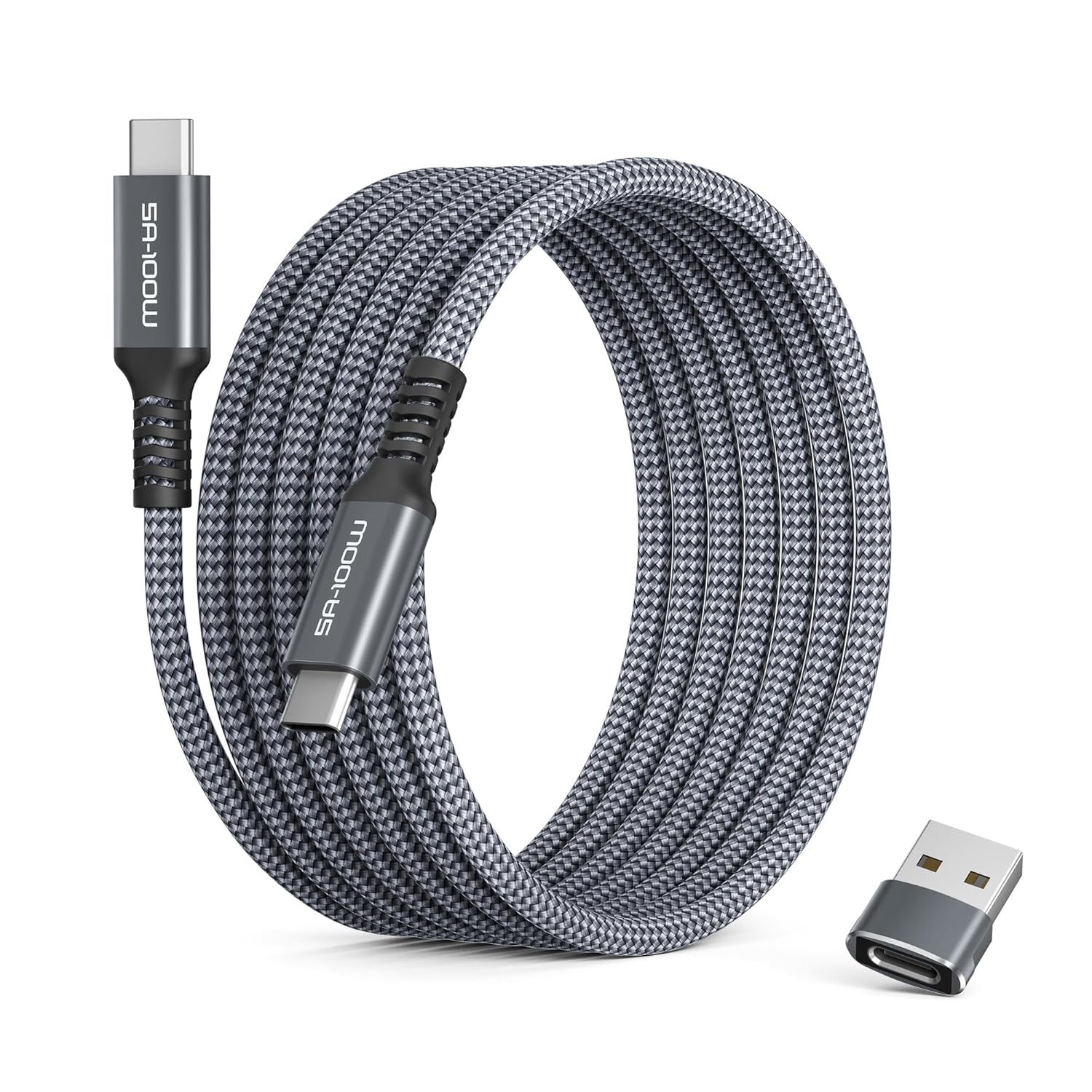 BASESAILOR USB Type C to C 100W Charging Cable with USB Adapter 1M, Fast Car Cha...