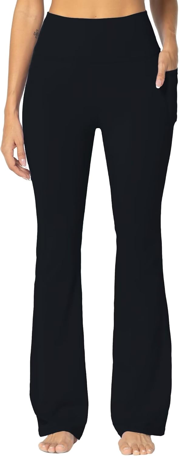 Sunzel Sunzfly Women's Mini Flare Leggings with Pockets High Waisted Tummy Contr...