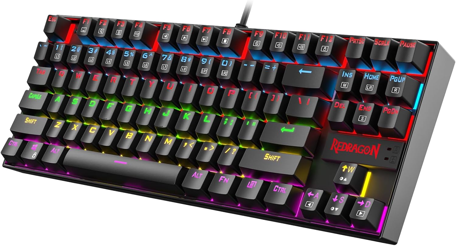 Redragon K552 Mechanical Gaming Keyboard, LED Gaming Keyboard with Red Switches,...