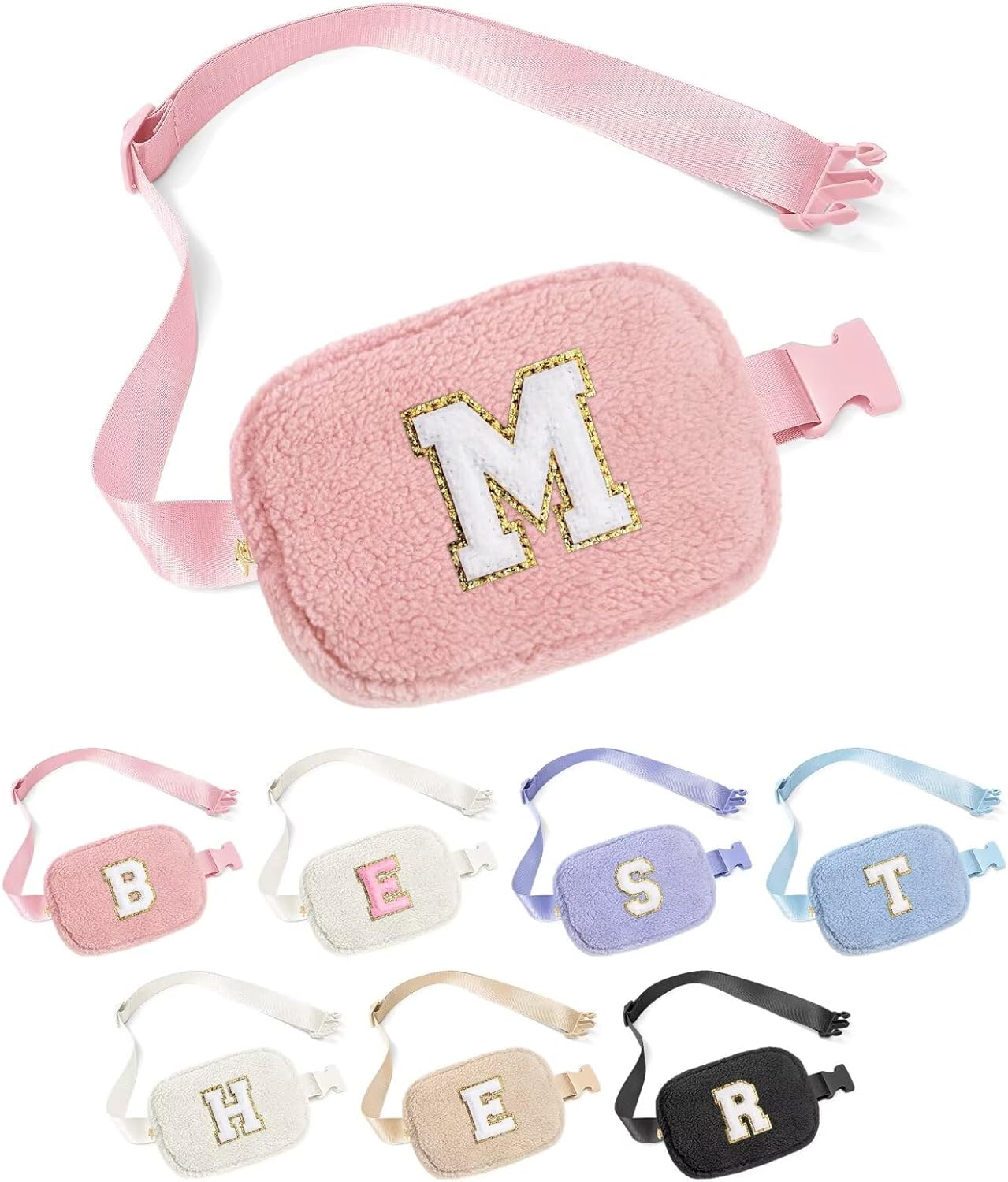 YOOLIFE Initial Fanny Pack for Women Girls - Monogram Belt Bag Crossbody Bag Wai...
