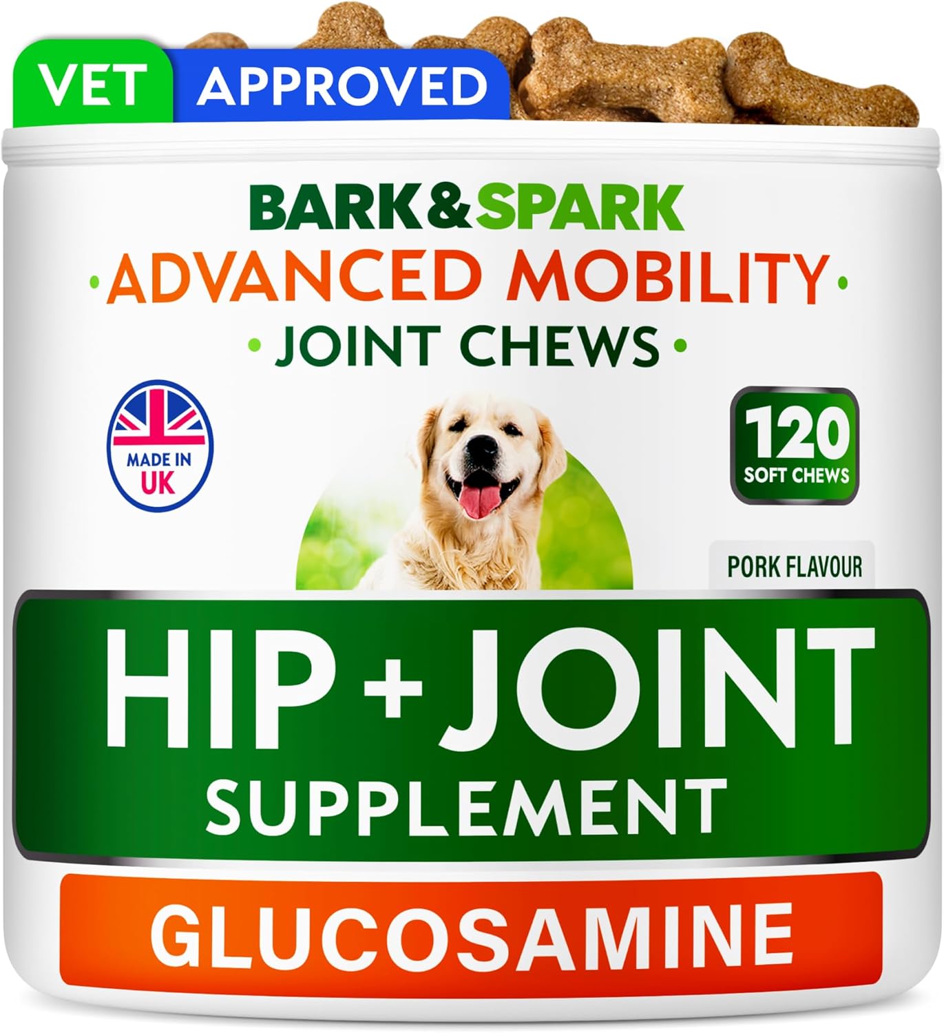 BARK&SPARK Advanced Mobility Joint Supplement - Choose Chews! - Glucosamine Hip...