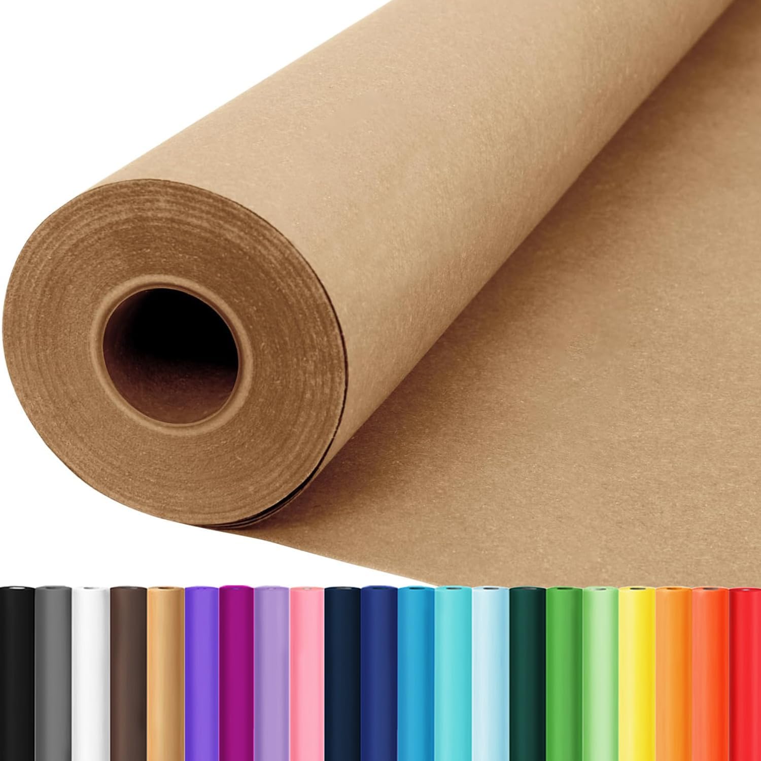 36" x 3600" (300') Brown Kraft Paper Roll, Gift Wrapping Paper for Craft Bulleti...