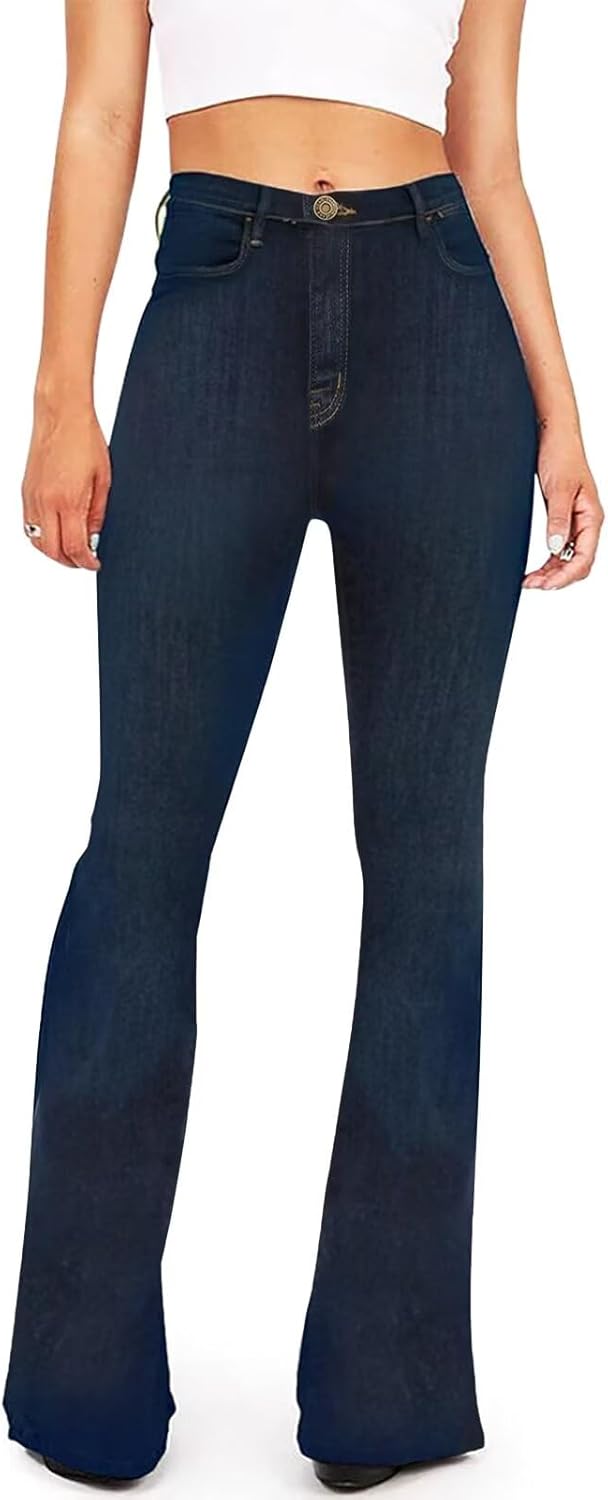 KDF Flare Jeans for Women Women's Bootcut Bell Bottom Jeans High Waisted Stretch...