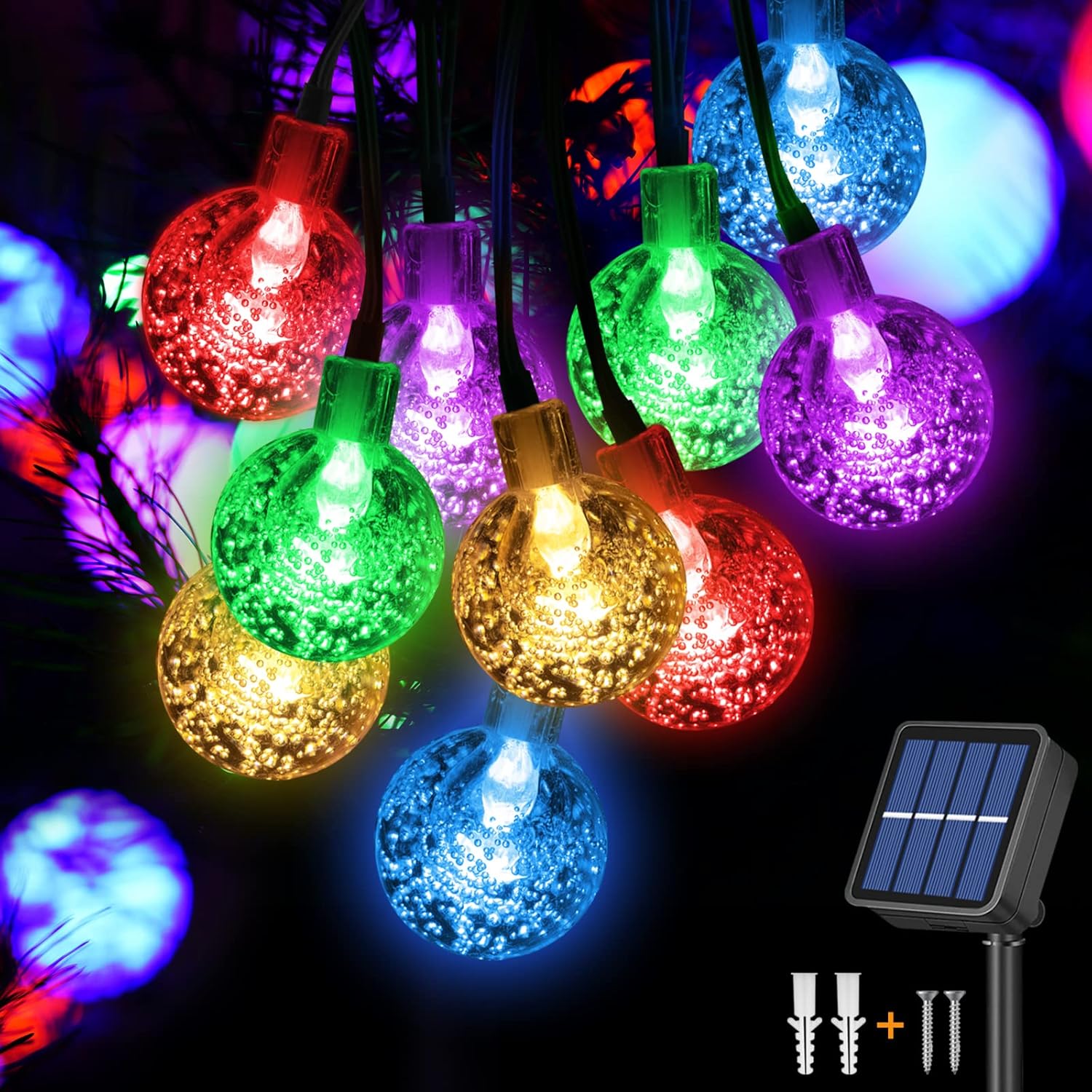 Jsdoin Solar Lights Outdoor Garden,50LED Solar Garden Lights,8 Modes 7.5M/25Ft W...