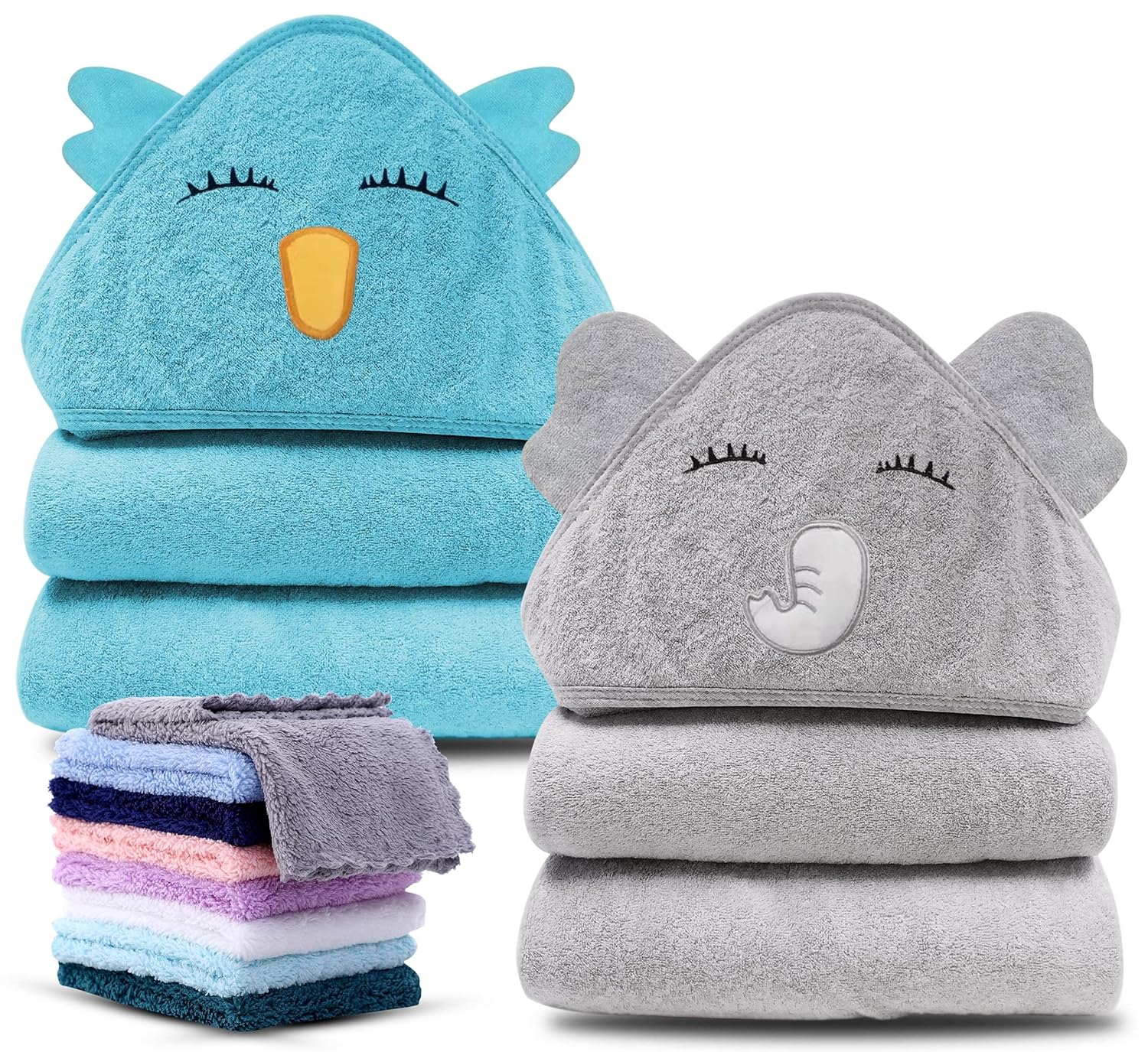 Cute Castle 2 Pack Hooded Baby Towel Rayon Made fr...