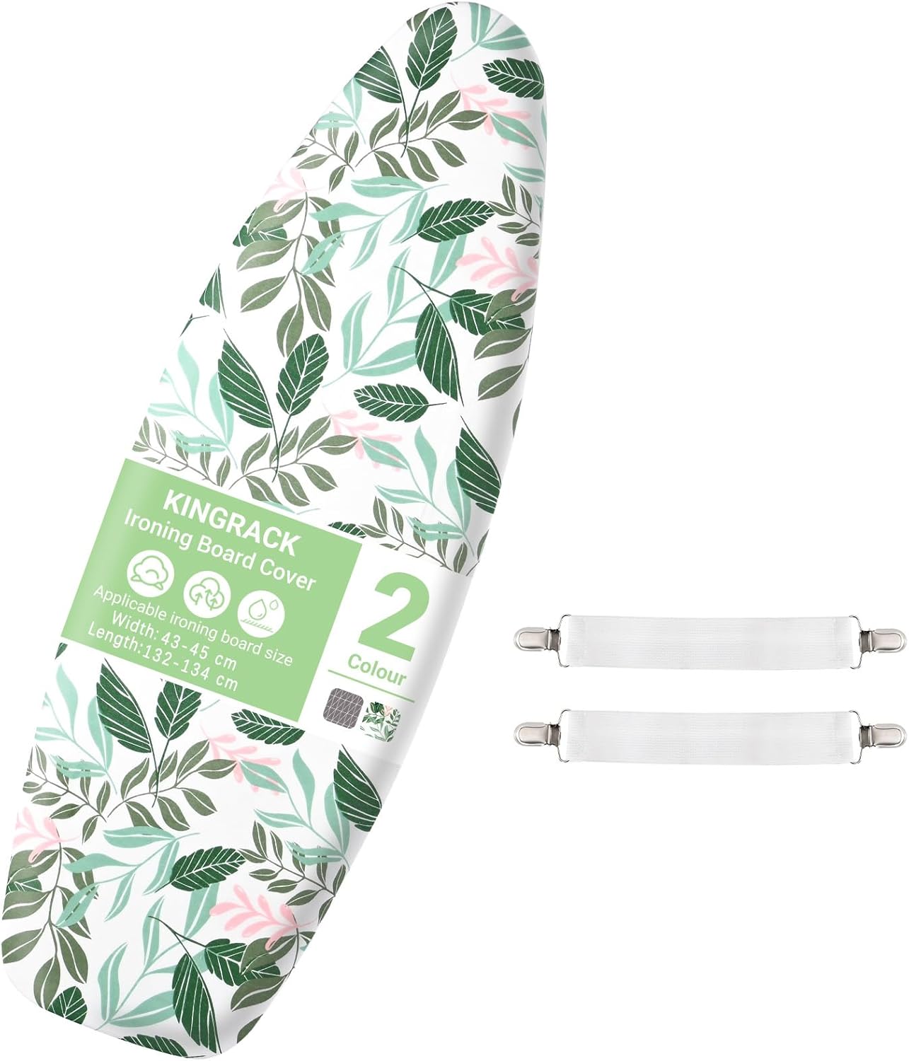 KINGRACK Ironing Board Cover with Extra Thick 7mm Padding, 100% Cotton Covers Ea...