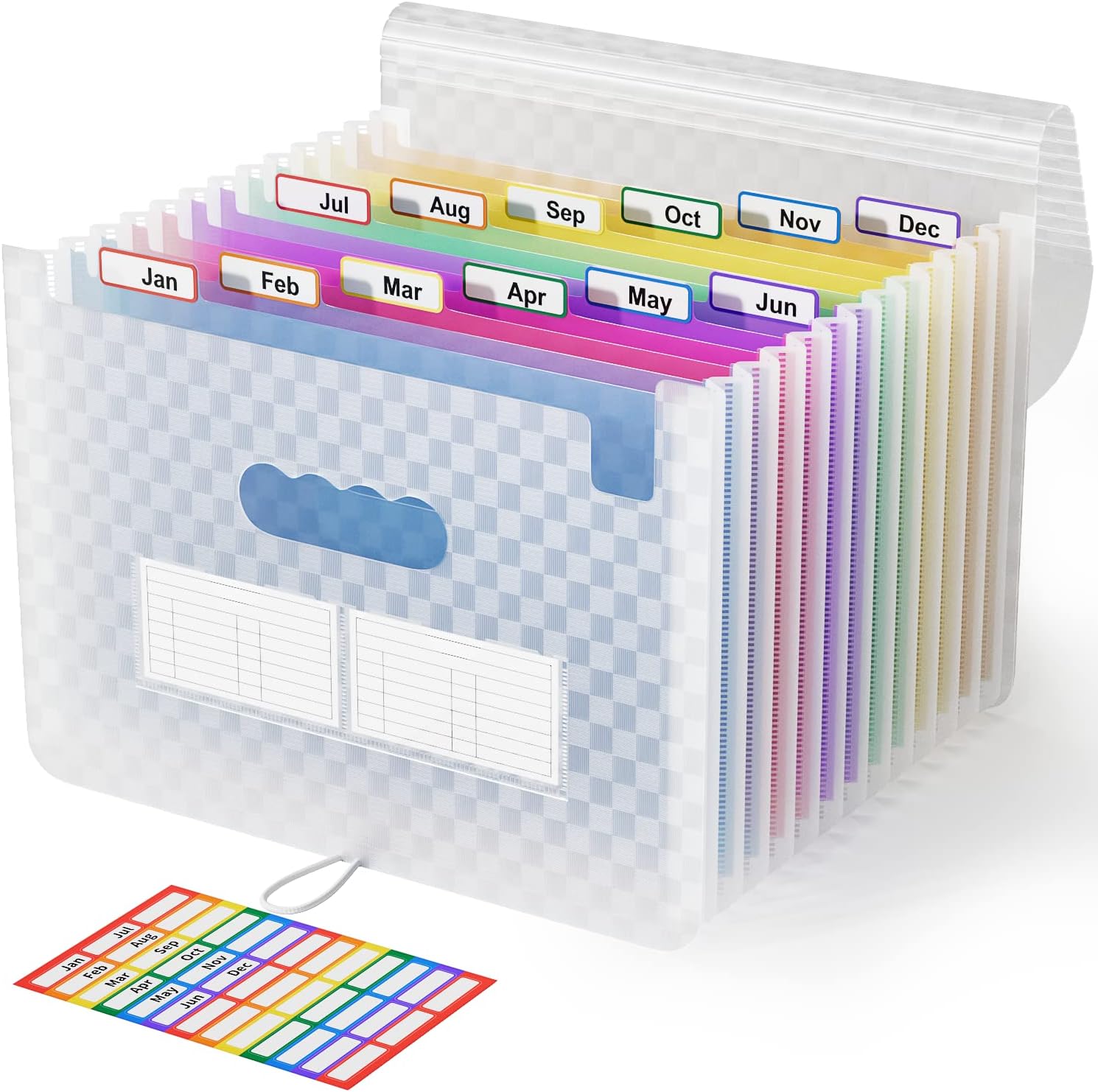 ABC life A4 Expanding File Organiser with Grid Pattern,13 Pockets Expandable Fil...
