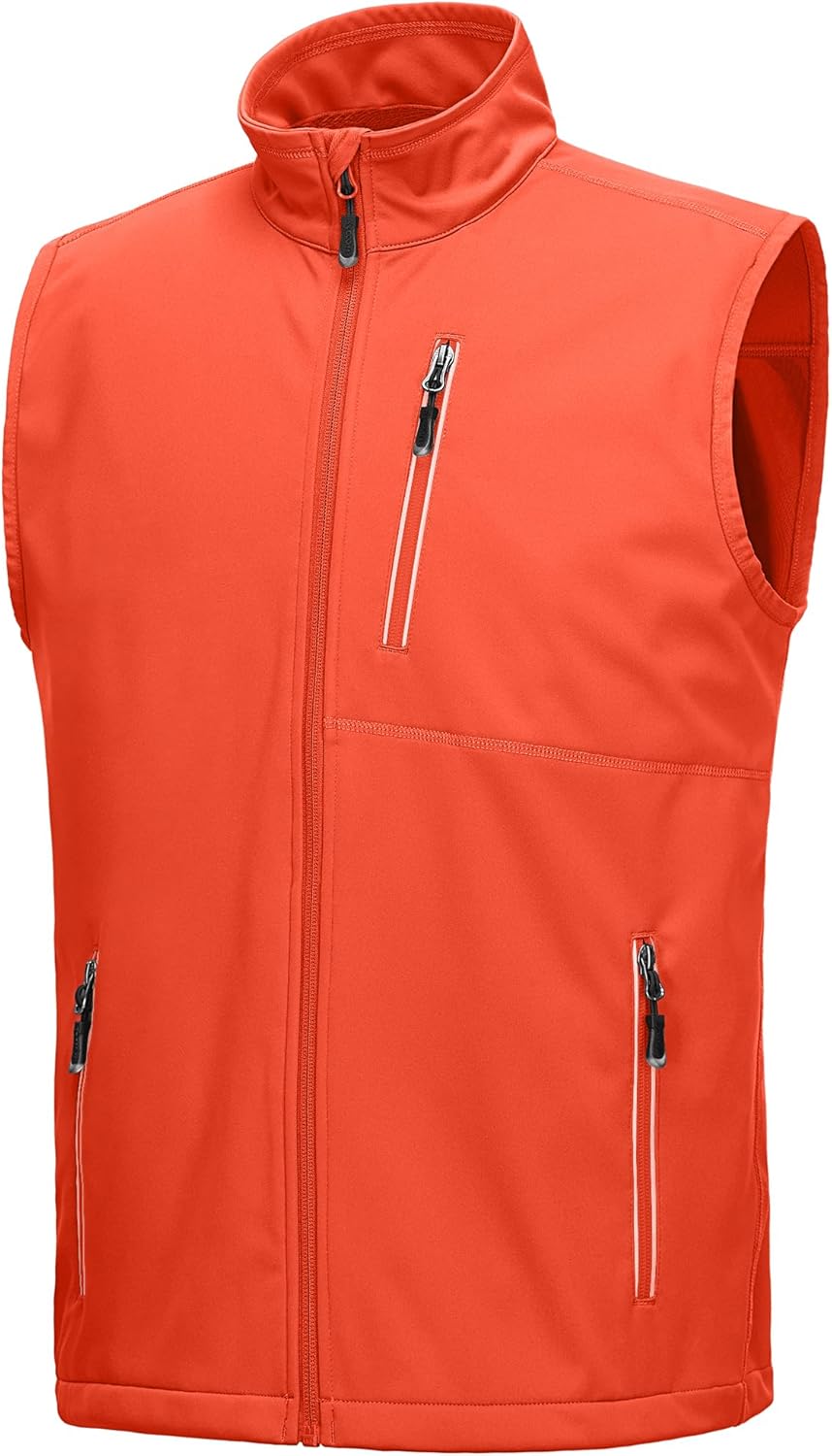 33,000ft Men's Windproof Lightweight Golf Vest Outerwear with Pockets, Softshell...