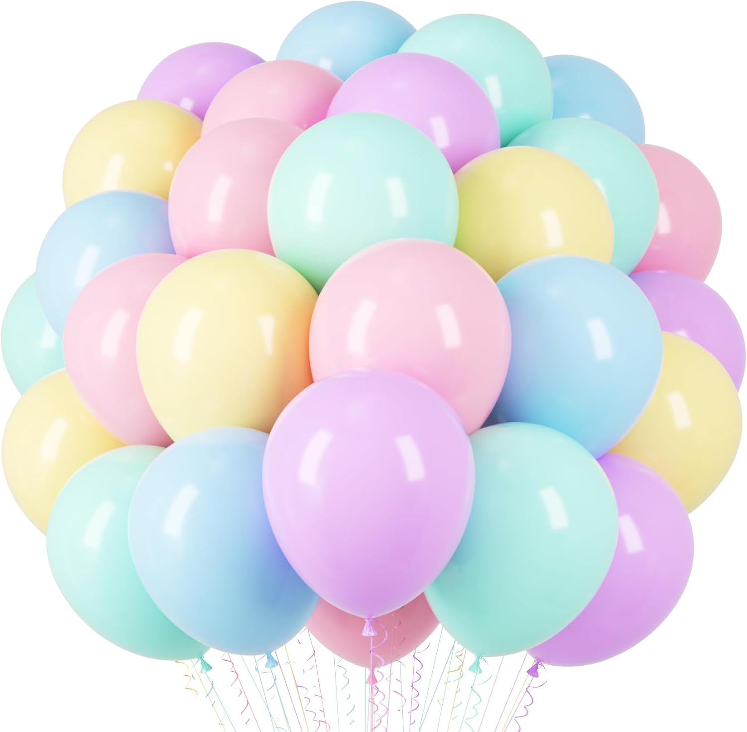 Pastel Balloons, 66pack 12inch Macaron Latex Party Balloons for Graduation, East...