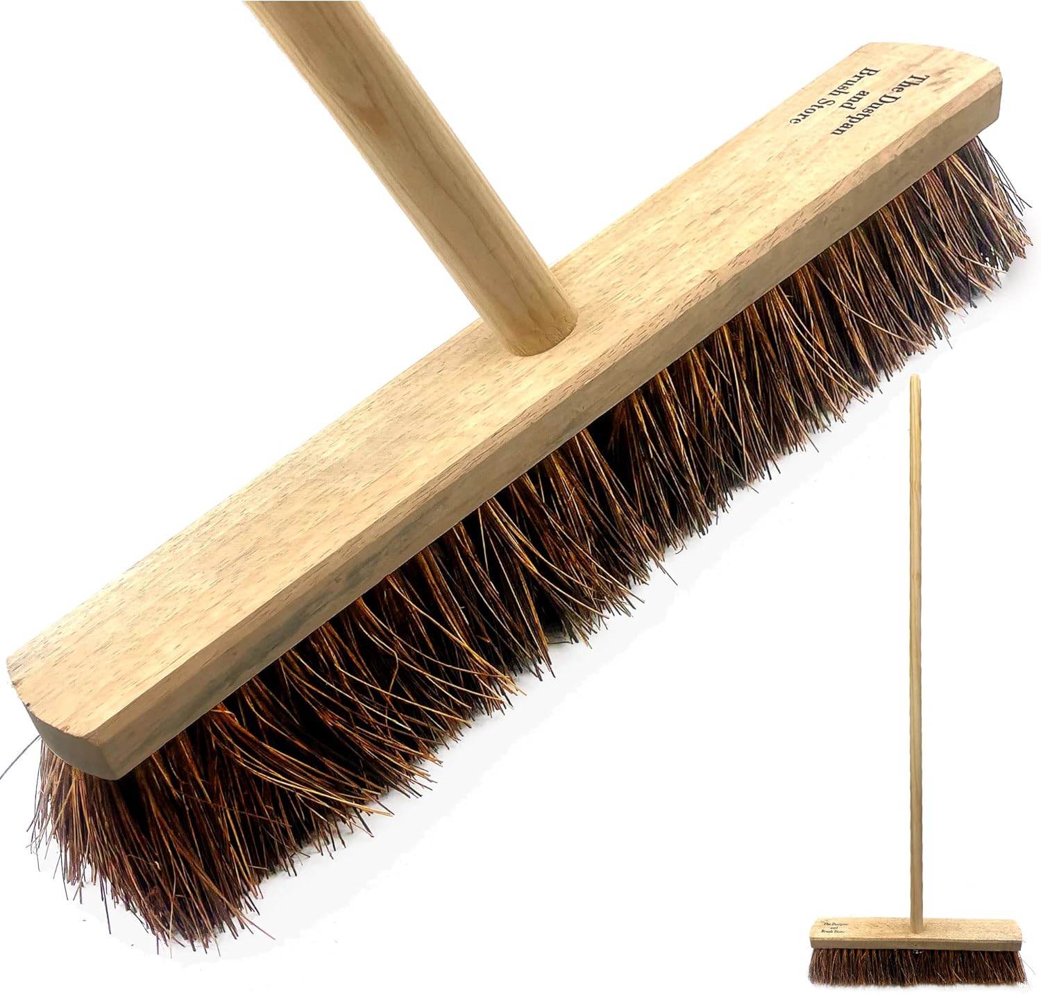 18” Stiff Outdoor Garden Broom Yard Brush with Nat...