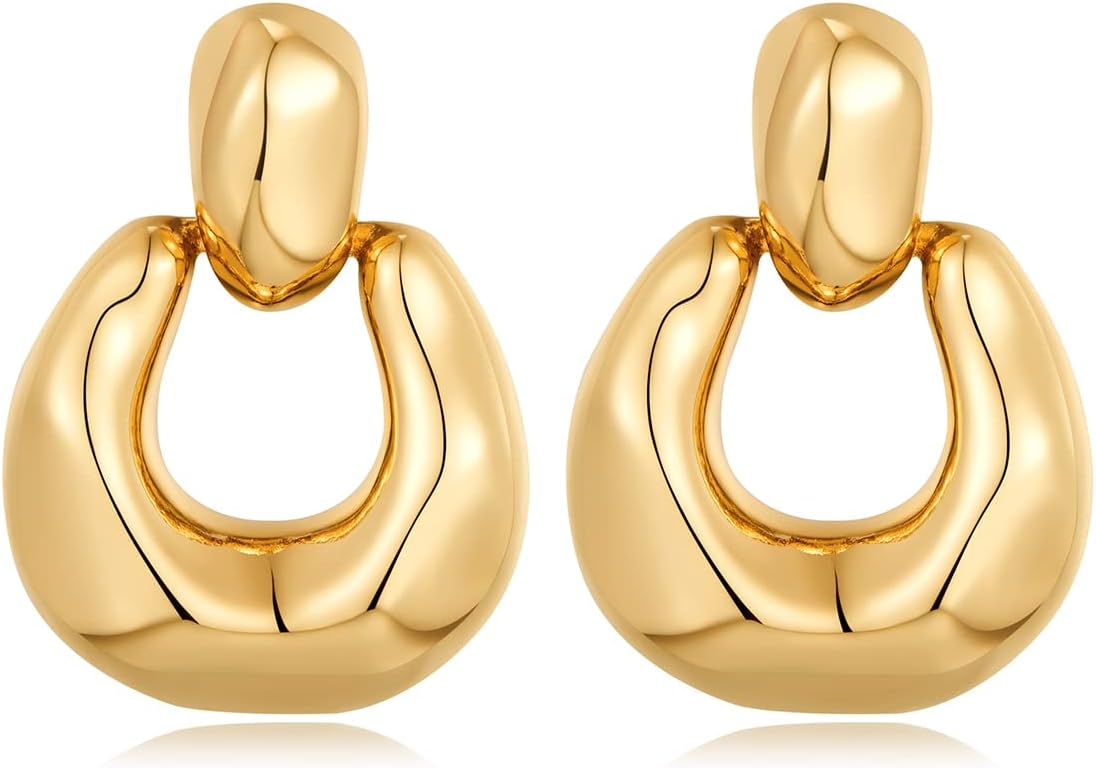 Gold Silver Hoop Dangle Earrings For Women Statement Retro Earrings Multiple Sty...