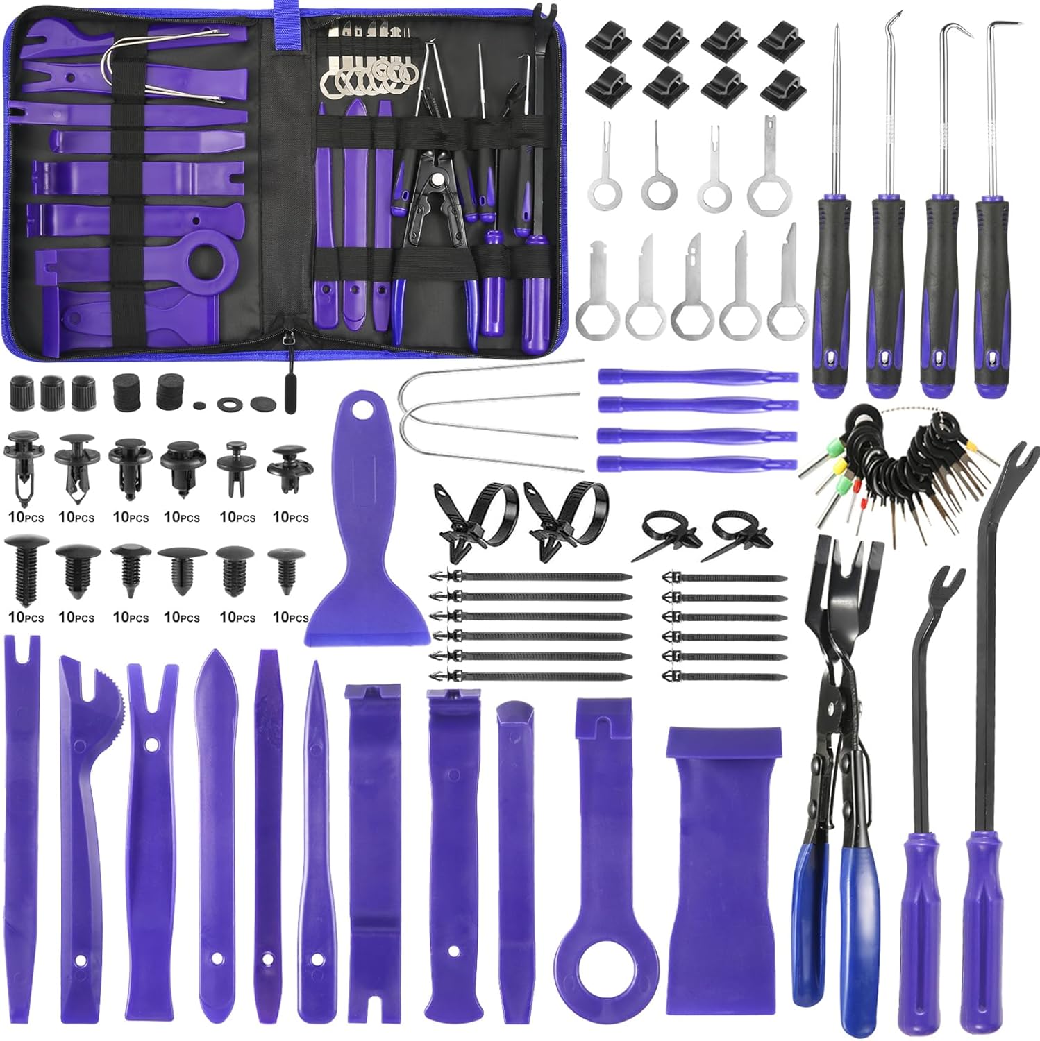Uolor 342Pcs Trim Removal Tool Kit, Car Panel Door Audio Radio Stereo Removal To...