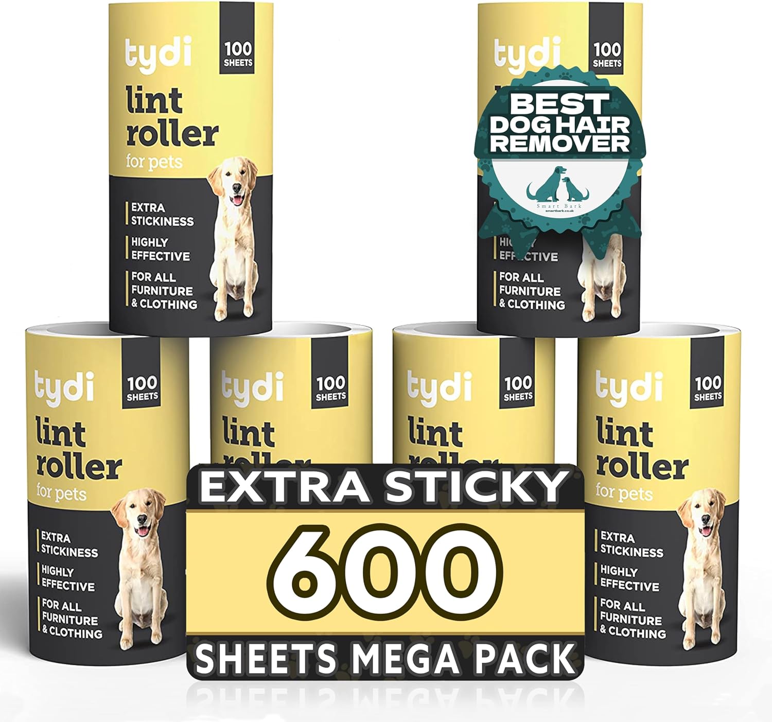 Lint Roller Refills (600 Sheets) – Compatible with Tydi, PetLovers, Mr. Siga & M...