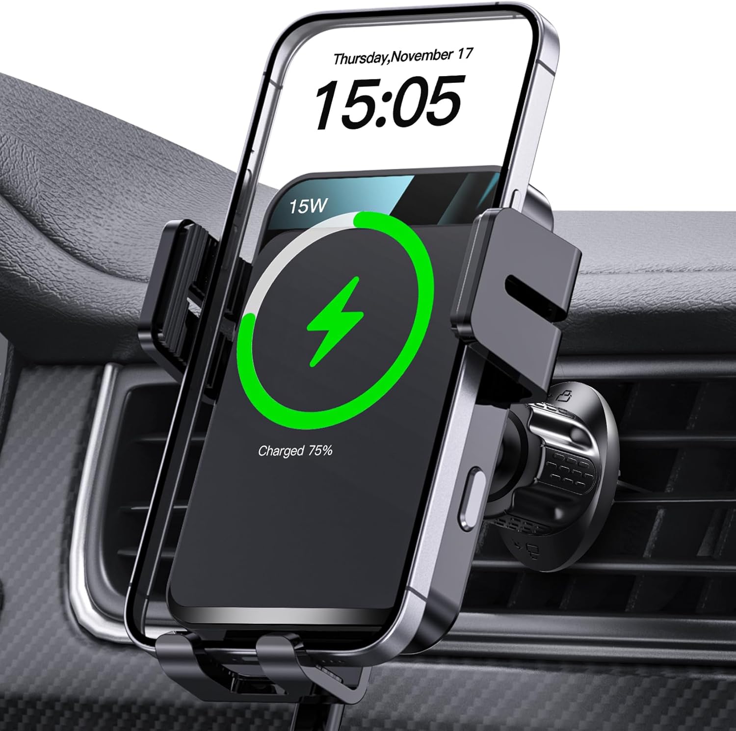 Wireless Car Charger, MOKPR Auto-Clamping Car Moun...