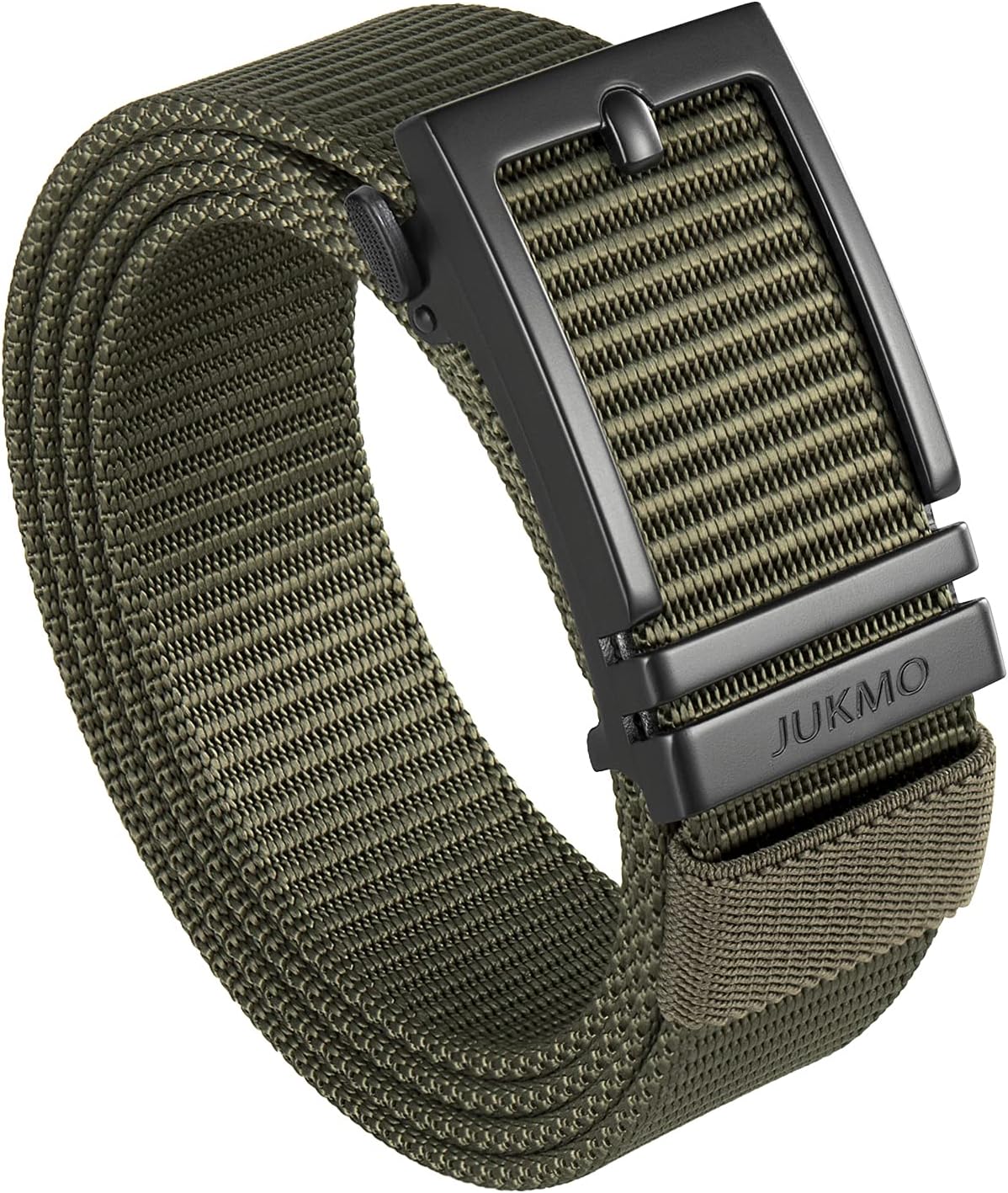 JUKMO Ratchet Golf Belt for Men, Nylon Web Tactical Belt with Automatic Slide Bu...