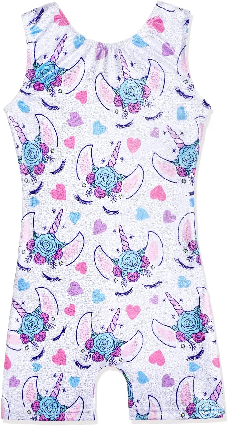 HOZIY Gymnastics Leotards for Girls Unicorn Aurora Rainbow Mermaid Dinosaur Cupc...