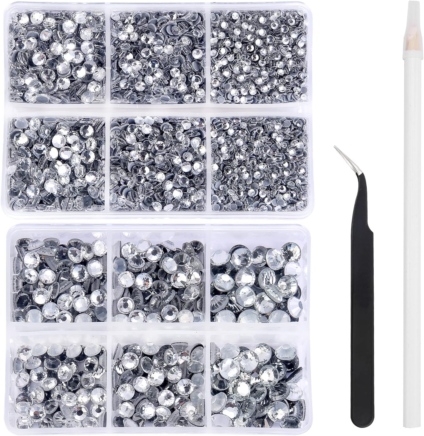 Nibiru 6616pcs Hotfix Rhinestones 5 Mixed Sizes FlatBack Crystal Rhinestones for...