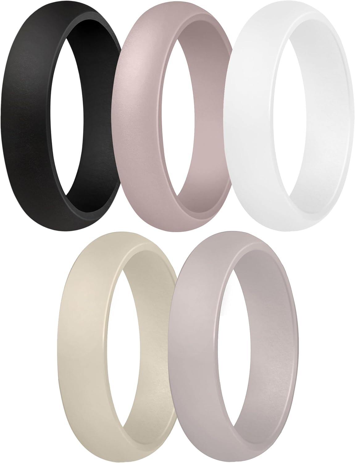 ThunderFit Women’s Silicone Engagement Rings, 5.5mm Wide, 2mm Thick, Wedding Rub...