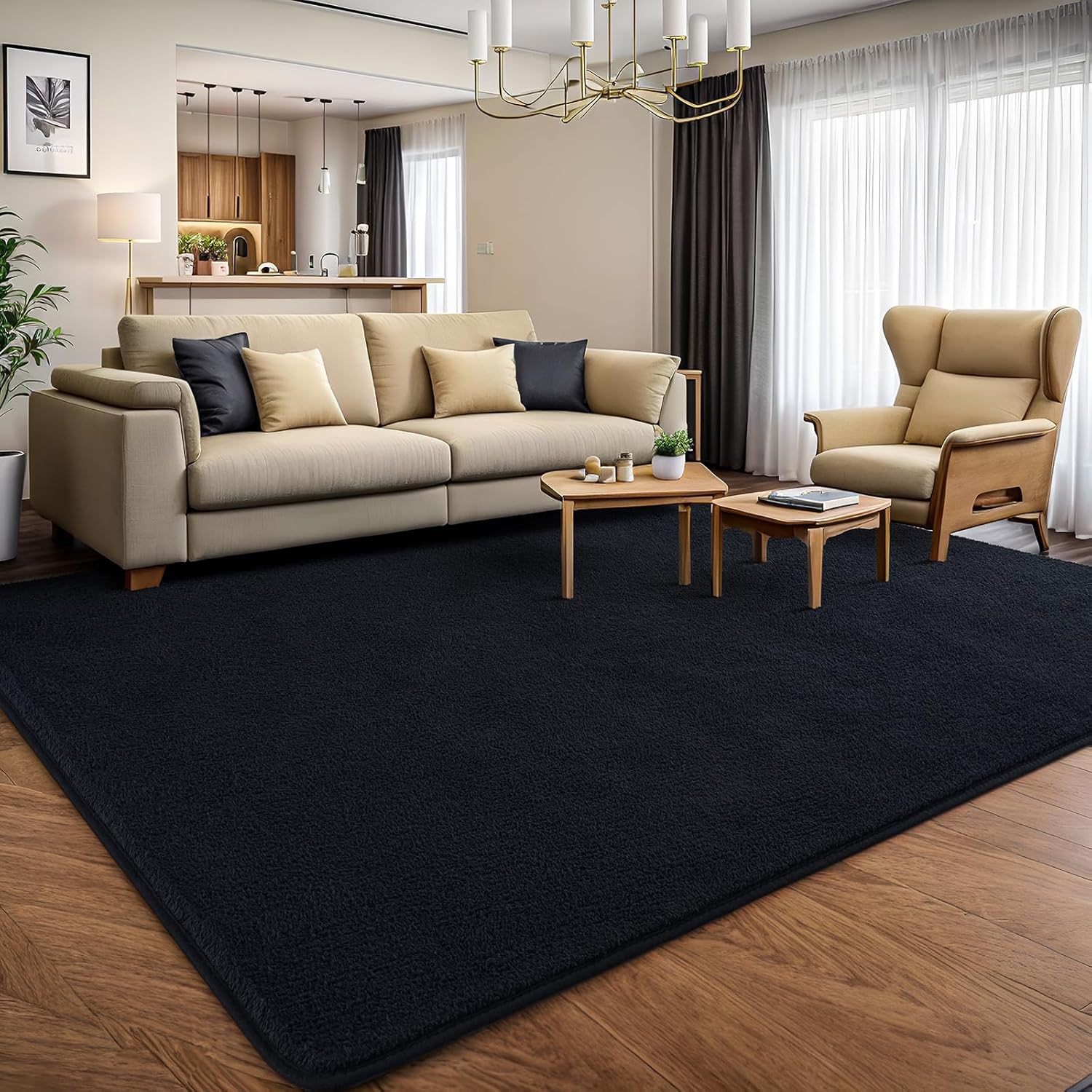 AROGAN Modern Shag Area Rug for Living Room, 5x7 Feet Washable Rugs for Bedroom,...