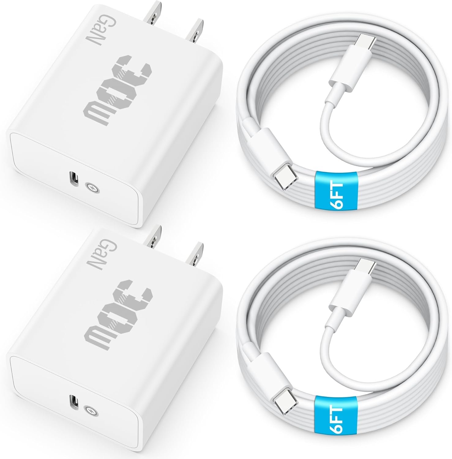 [2025 Upgraded] iPhone 16e/16 Pro Max Charger, 2-Pack 30W GaN USB C Fast Wall Ch...