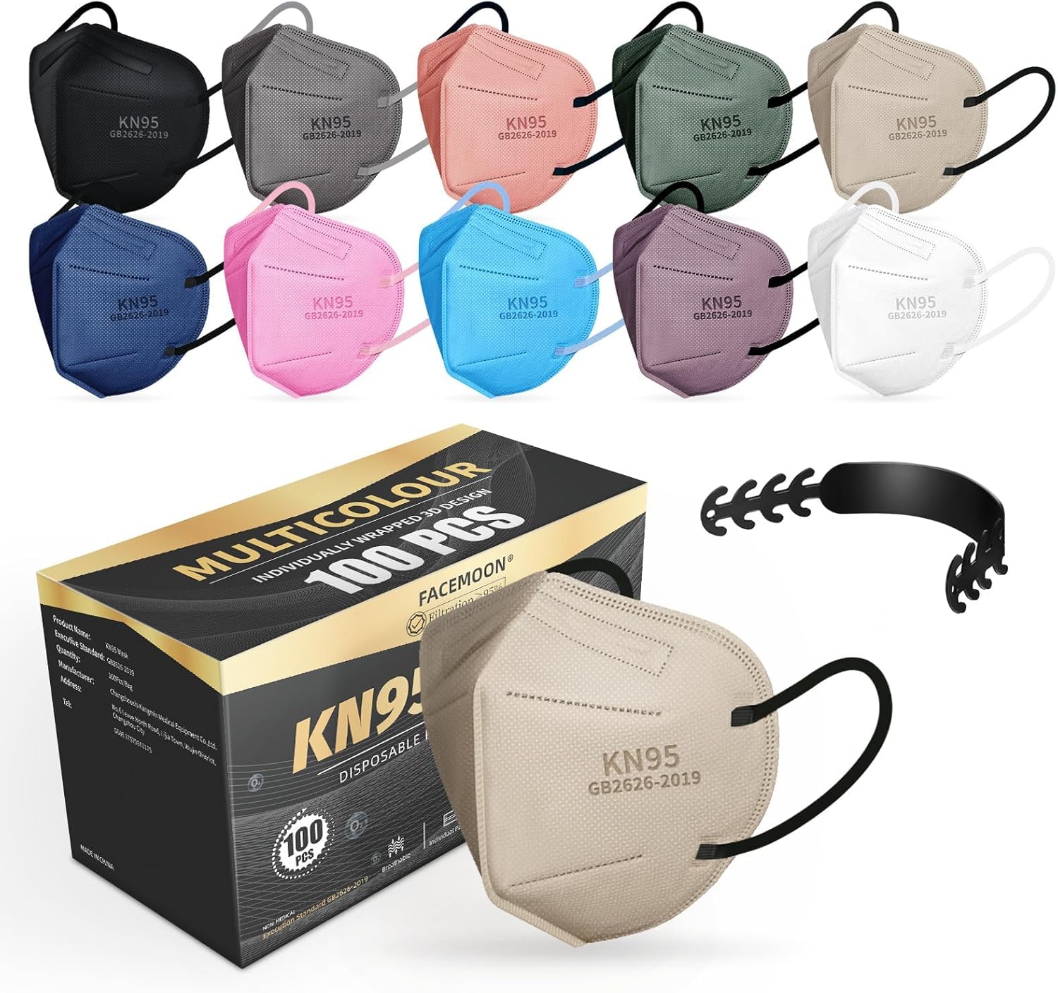 KN95 Face Masks Adults Disposable - 100 Pack KN95 Masks Protective Comfortable K...