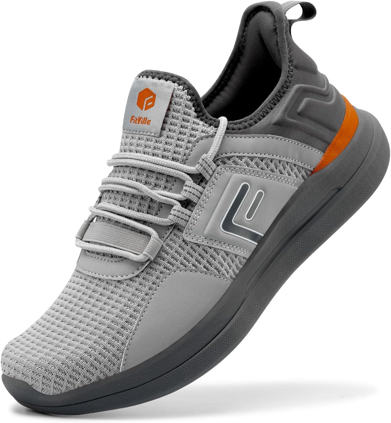 FitVille Wide Fit Trainers for Men Arch Support Road Running Athletic Sneakers B...