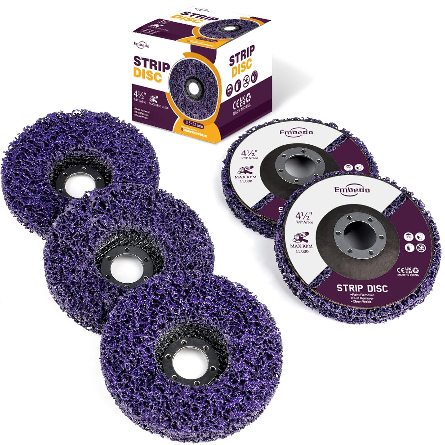 5PCS Strip Discs for Angle Grinder Paint Scraper Rust Remover for Metal,115mm Pa...