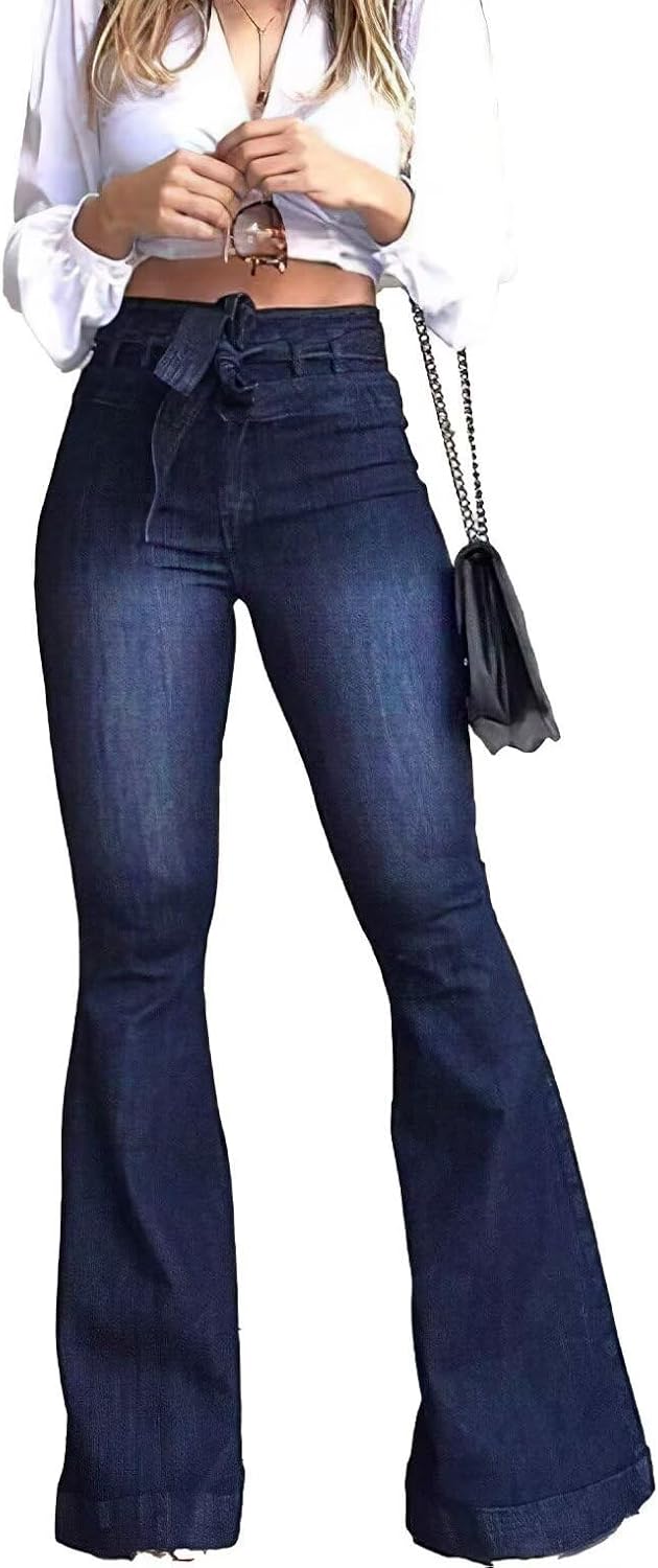KDF High Waisted Bell Bottom Jeans for Women Flare Jeans for Women Stretch Wide...