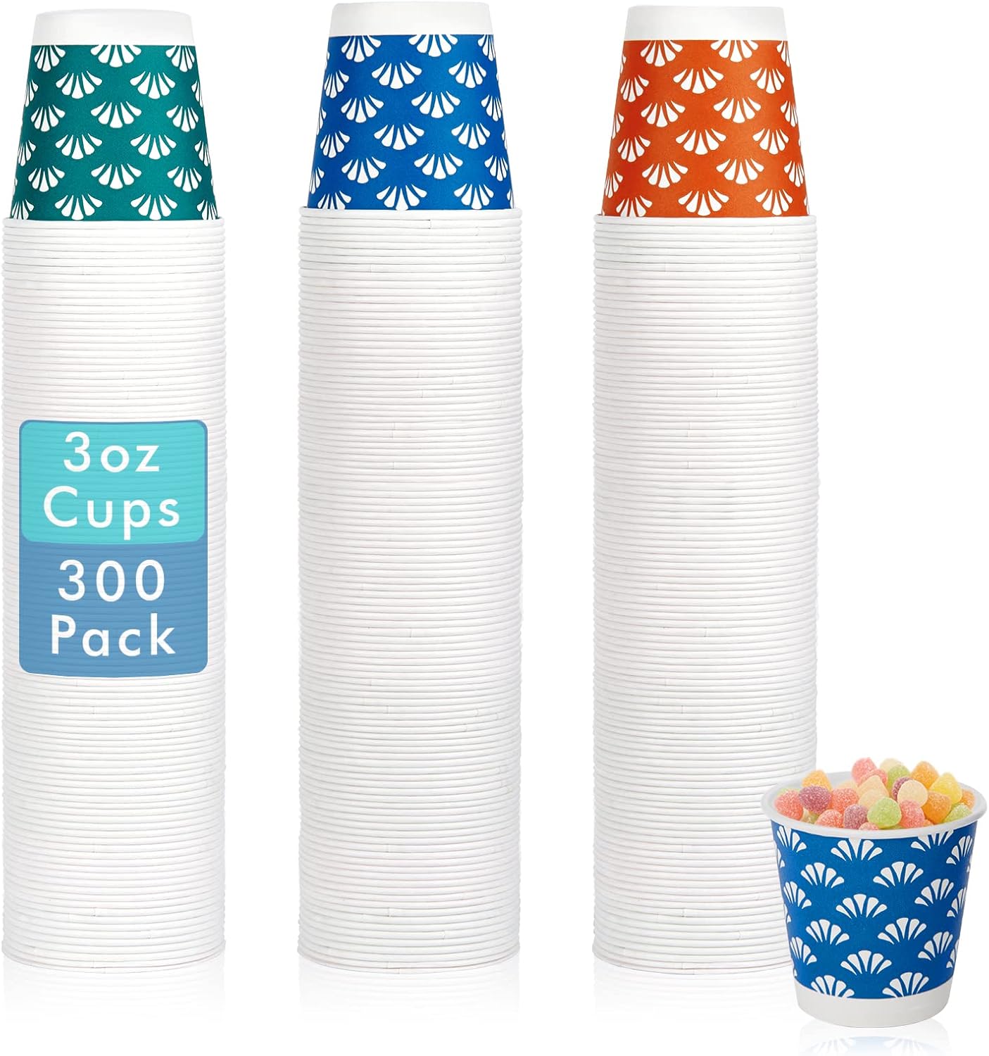 300 Pack 3 oz Paper Cups, Disposable Bathroom Cups, Small Mouthwash Cups, Rinse...