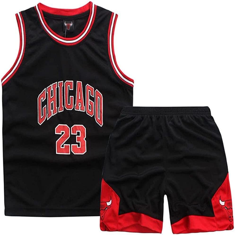 Kids Basketball Kit - 2-Piece Sleeveless Kids Basketball Jersey Shirt - Cool Bas...